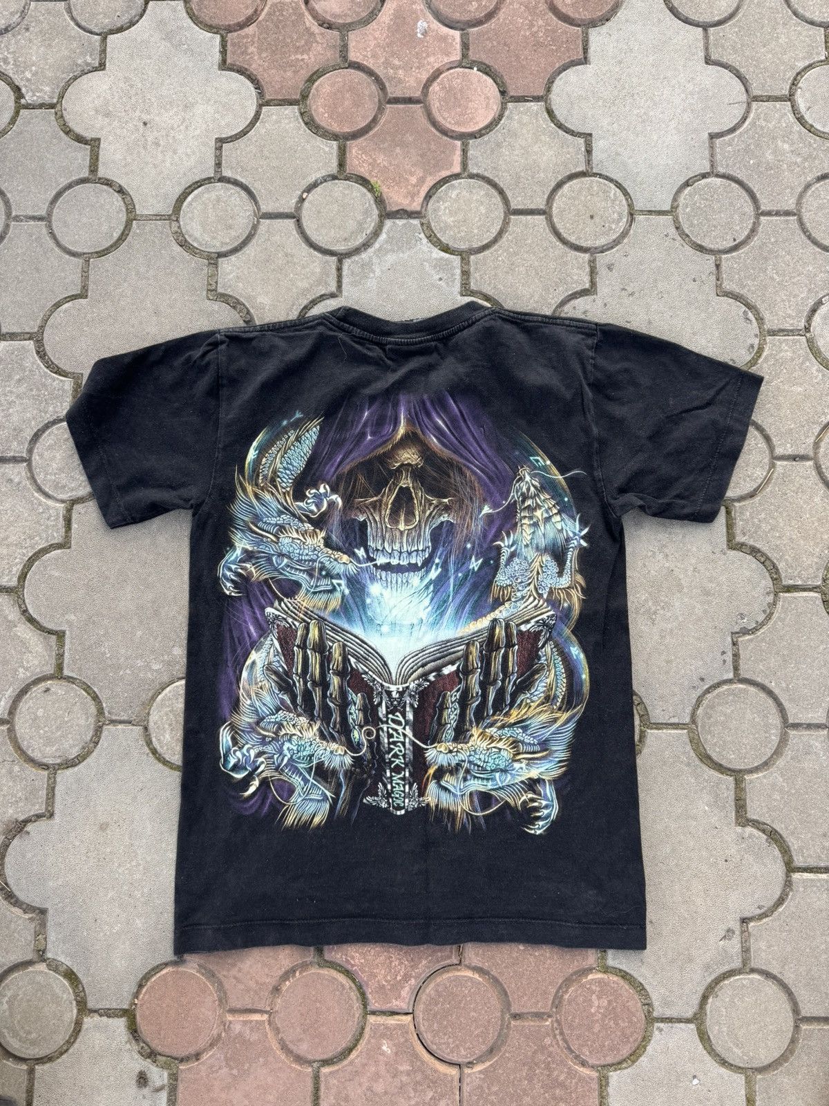 If Six Was Nine Vintage 90s Faded Skull Punk Style Tee Shirt Size US S / EU 44-46 / 1 - 4 Thumbnail