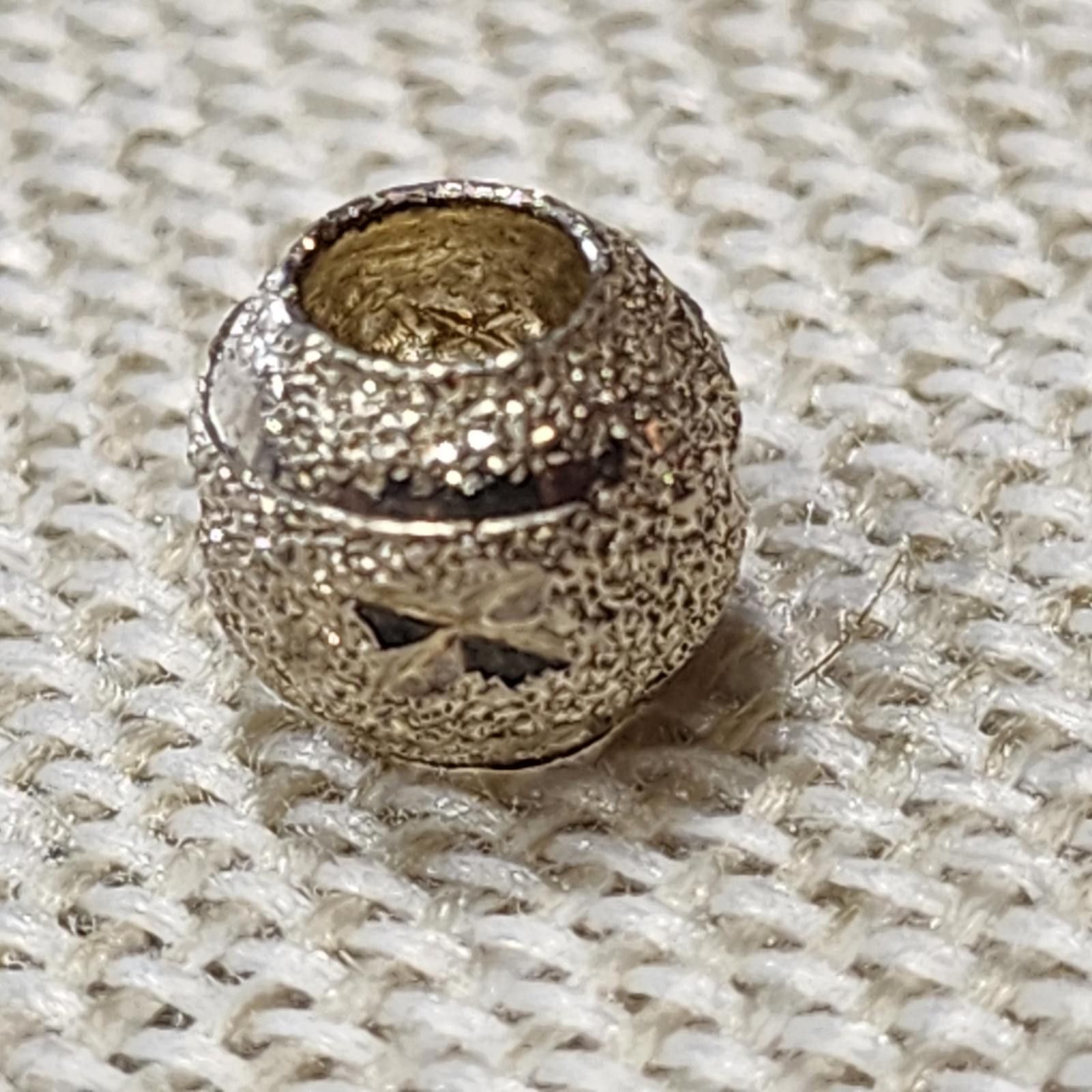 The Unbranded Brand Sterling Silver Textured Star Charm Bead for Bracelets Size ONE SIZE - 2 Thumbnail