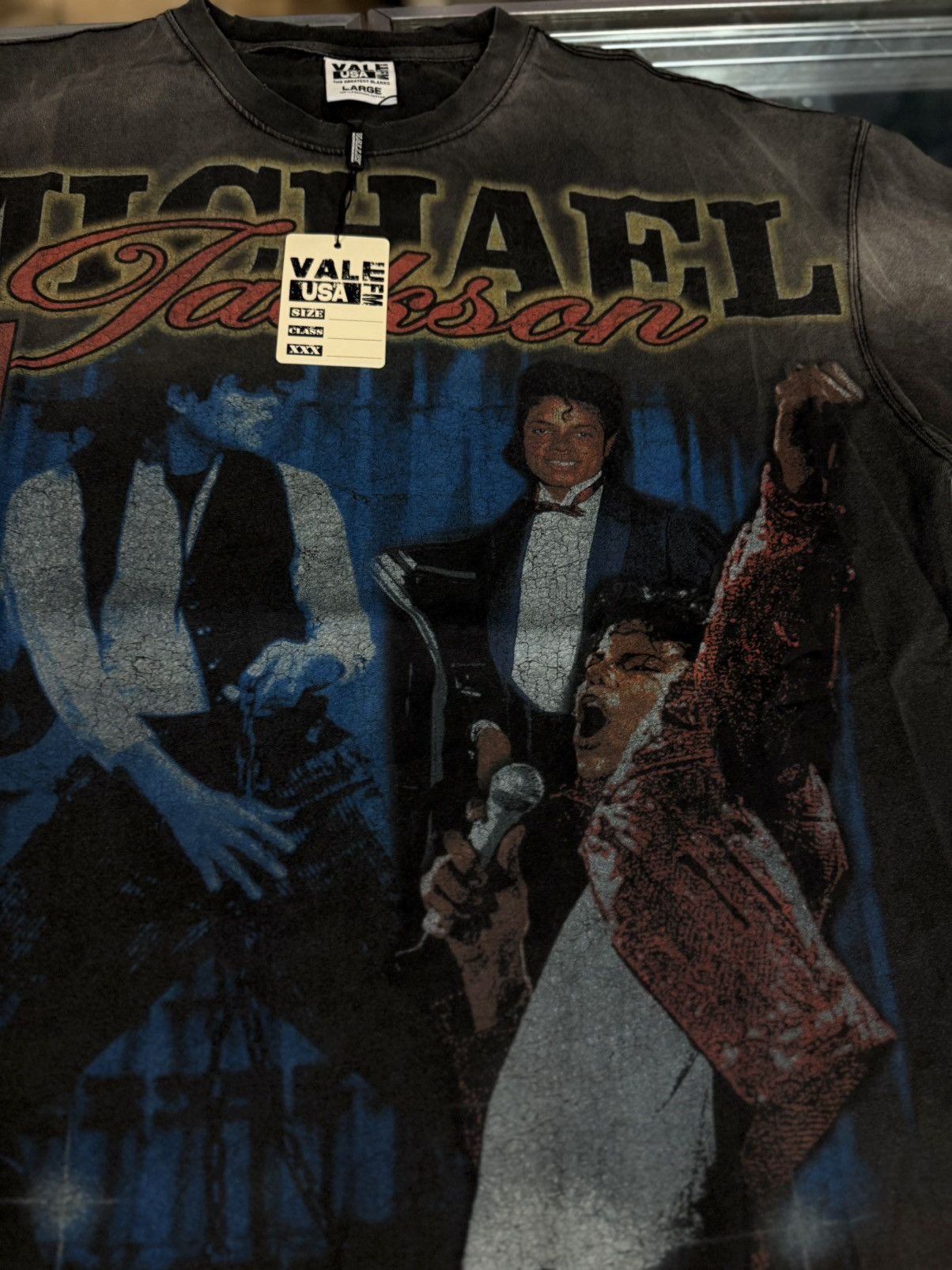 Vale Vale Valley Black Michael Jackson Tee Shirt Size L (NEW) Size US L / EU 52-54 / 3 - 4 Thumbnail