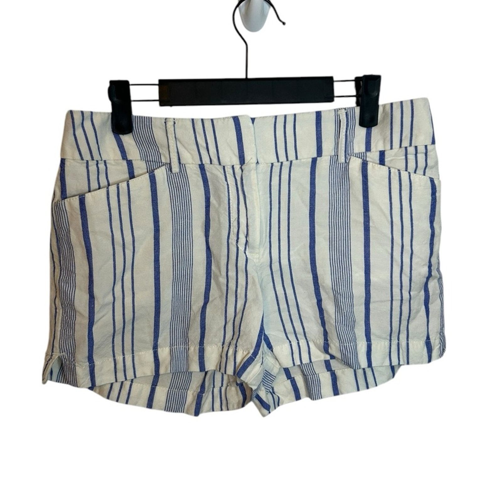 Loft Loft Blue Striped Linen Chino Shorts Size 23" - 1 Thumbnail