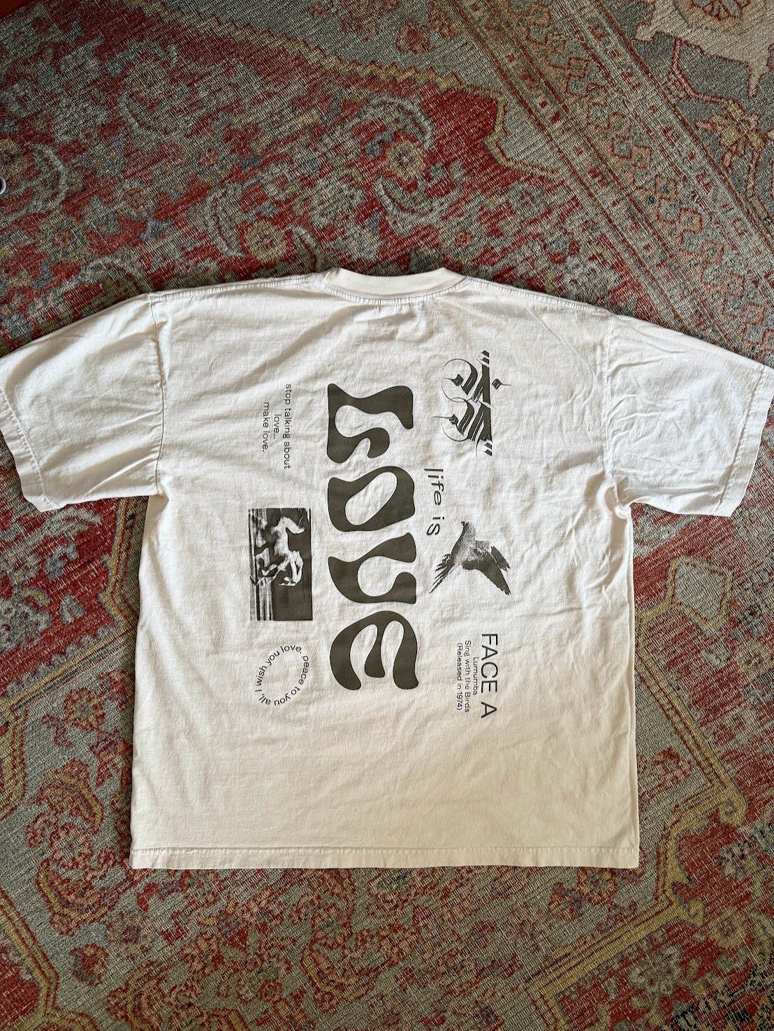 ALL CAPS STUDIO ACS x Blue In Green - The Lumumba Tee Peace & Love Creme Size US L / EU 52-54 / 3 - 5 Thumbnail