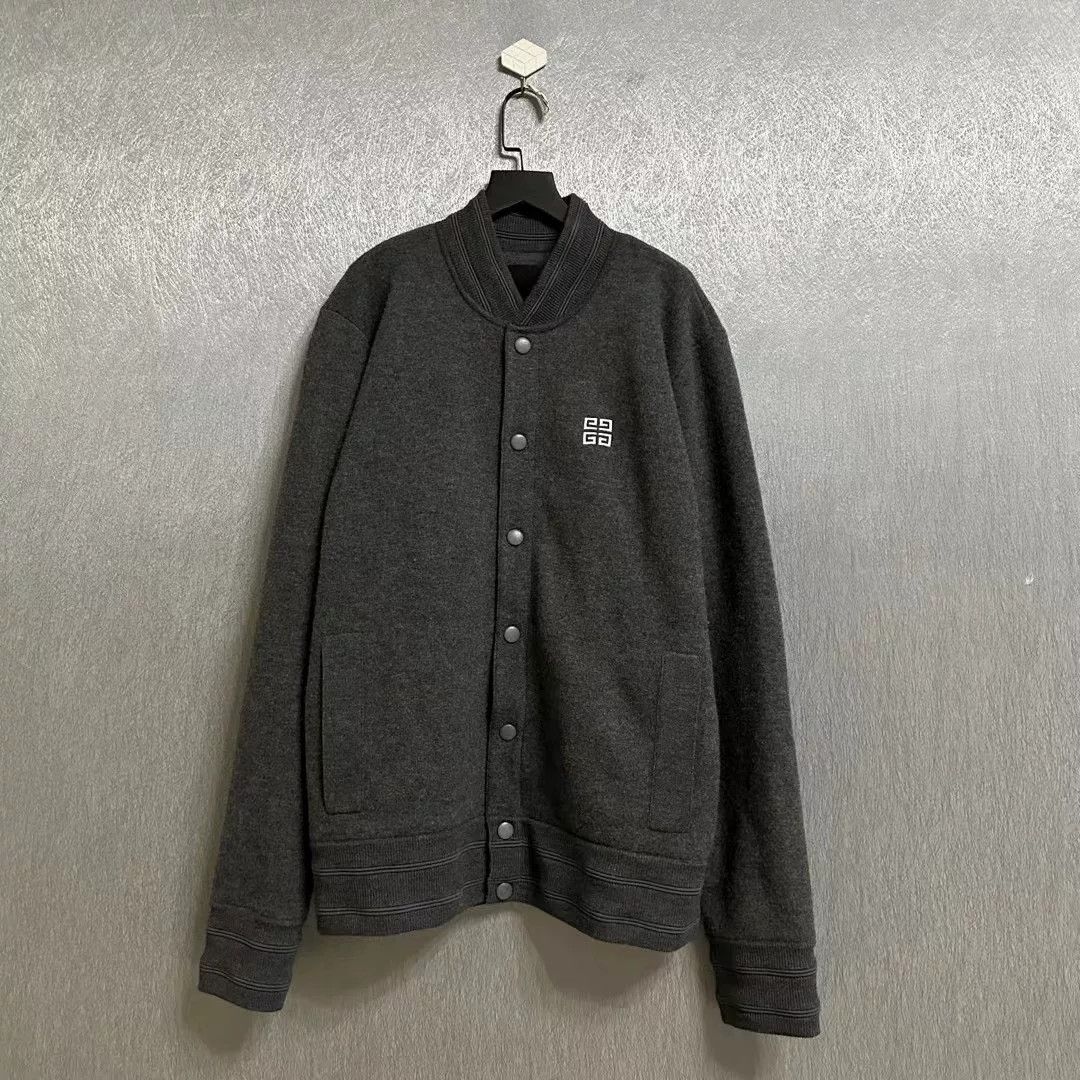 Givenchy givenchy wool baseball jacket in gray Size US XL / EU 56 / 4 - 1 Thumbnail