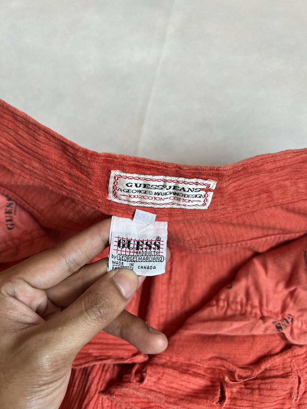 Georges Marciano Guess by Georges Marciano Orange Corduroy Statement Pants Size US 28 / EU 44 - 6 Thumbnail