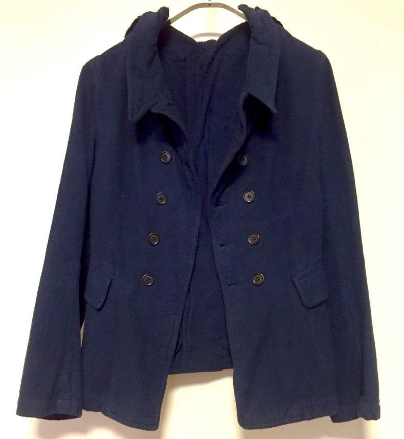 Comme des Garcons Navy Blue Cotton Jacket by Comme des Garcons-2505 Size US S / EU 44-46 / 1 - 1 Thumbnail