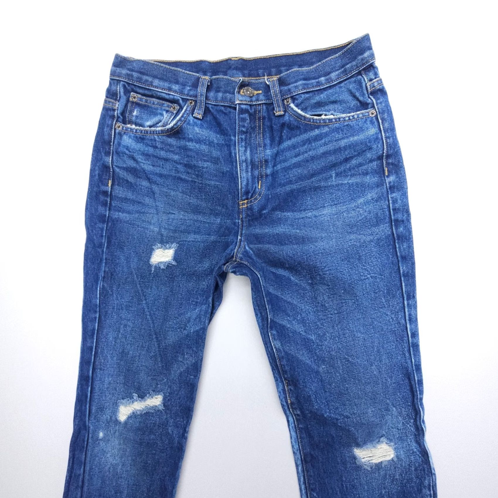 Vintage VINTAGE Carmar High Rise Straight Jeans Womens 27 Blue Dark Rigid Cotton Denim USA Made Size 27" / US 4 / IT 40 - 7 Thumbnail