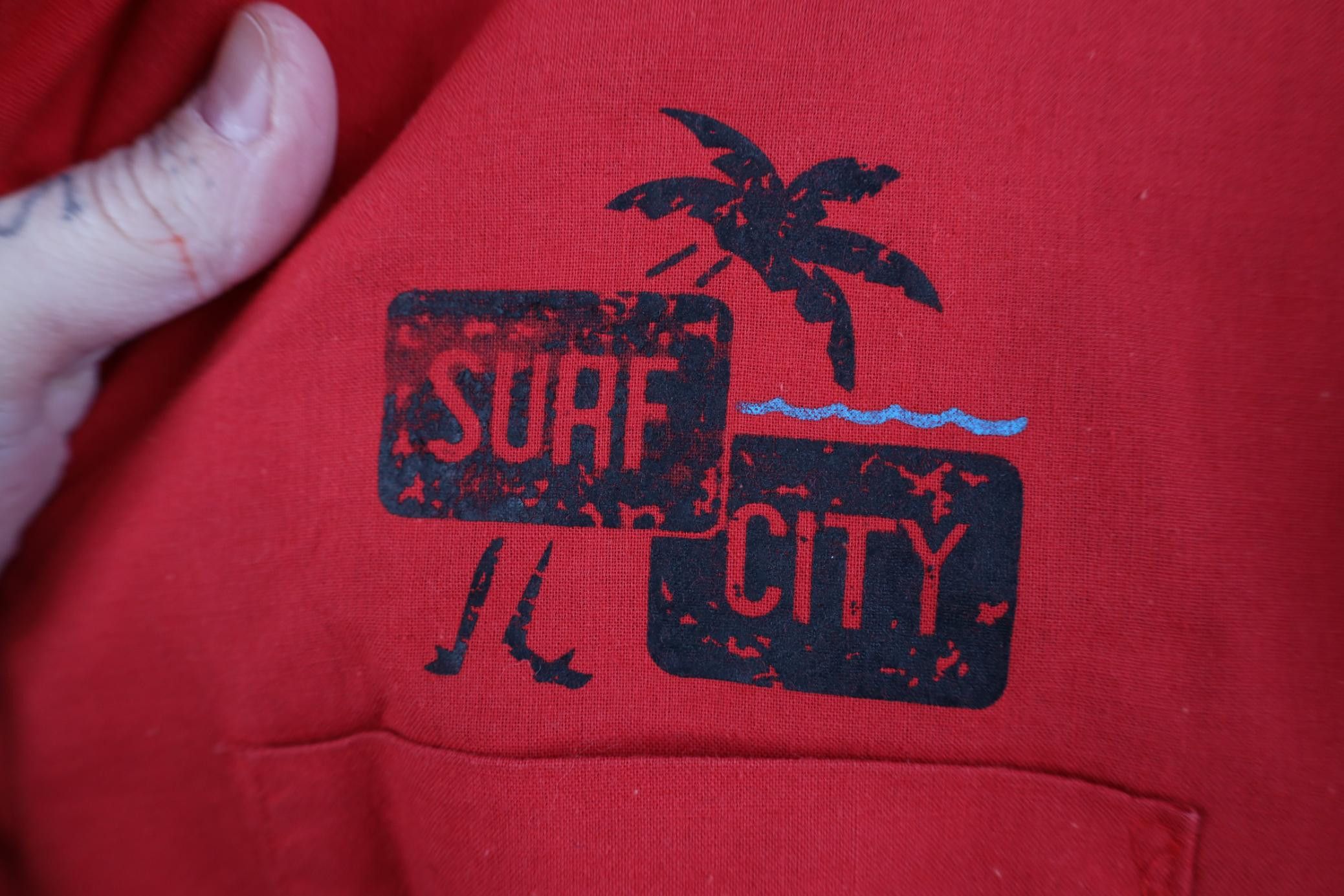 Vintage Vintage 80s 90s Surfing Camp Collar Button Shirt Red USA Size US L / EU 52-54 / 3 - 4 Thumbnail