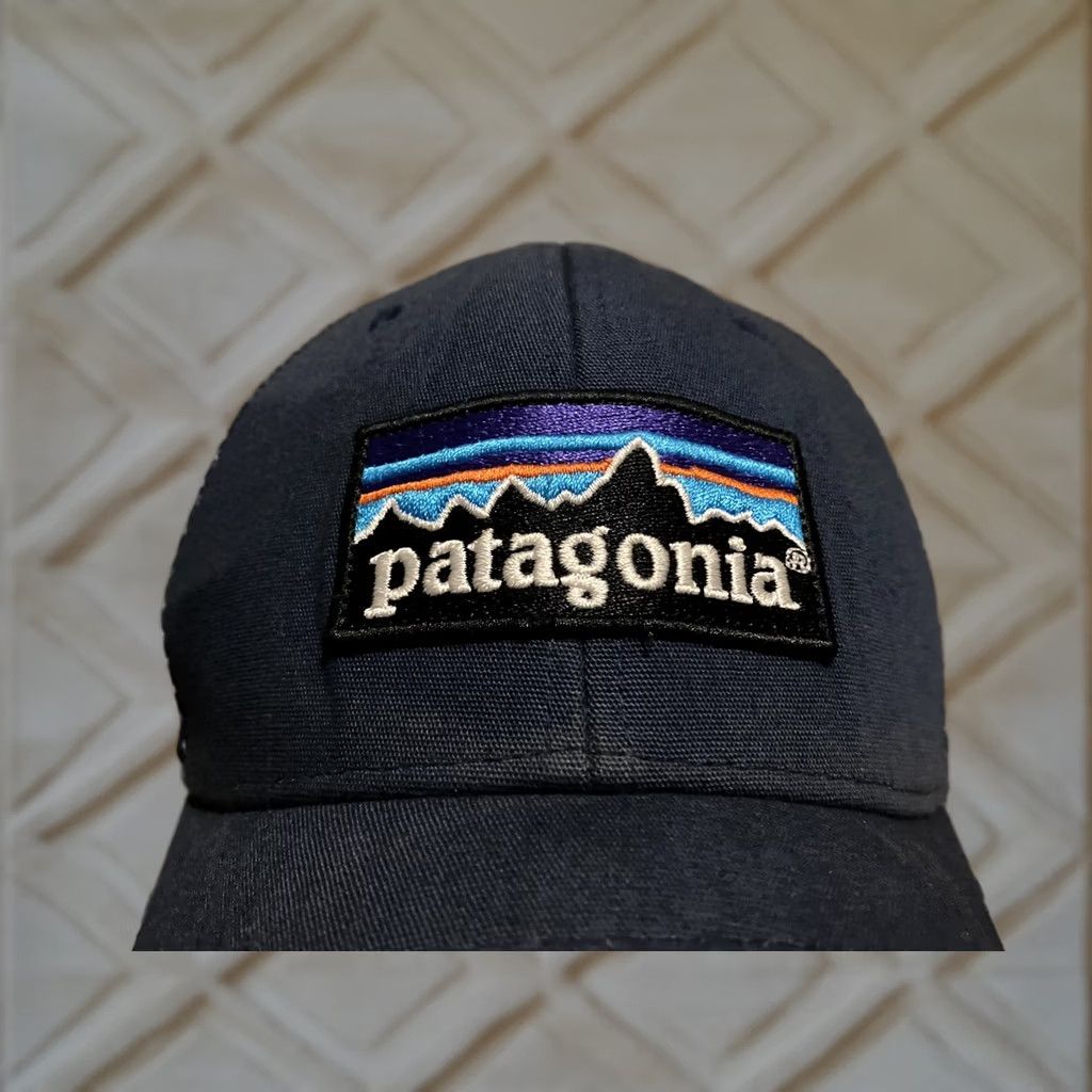 Patagonia VTG Patagonia P-6 Patch Hat Cap Adjustable Navy Navy Mens Adjustable Hat Patch P-6 90s Vintage Cap Size ONE SIZE - 1 Thumbnail