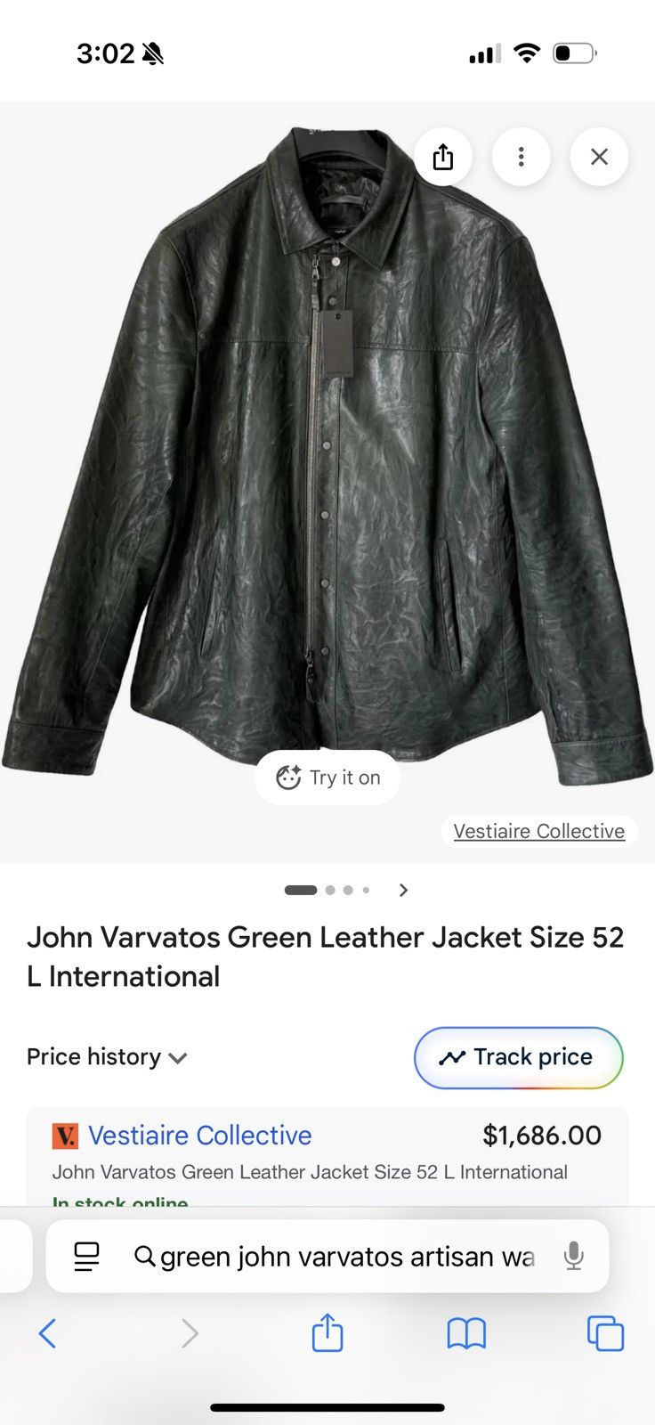 John Varvatos John Varvatos Sheep Skin Green Artisan Wash Shirt Jacket Size US L / EU 52-54 / 3 - 9 Thumbnail