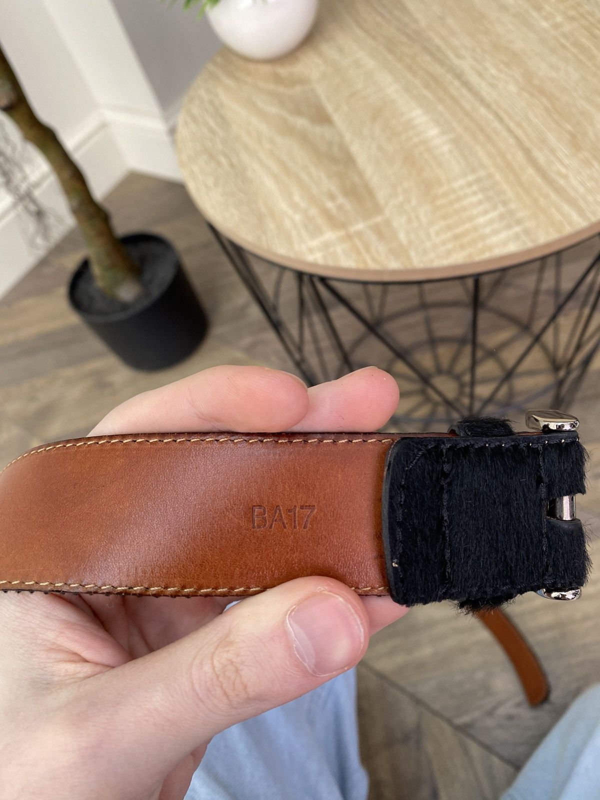 Tod's Vintage Tod’s Pony Hair Leather Belt Black Silver Buckle Size ONE SIZE - 8 Thumbnail