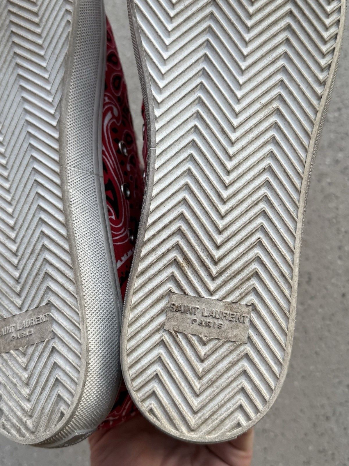 Saint Laurent Paris Saint Laurent Canvas Bedford Bandana Mens High Top Sneakers Size US 9 / EU 42 - 23 Thumbnail