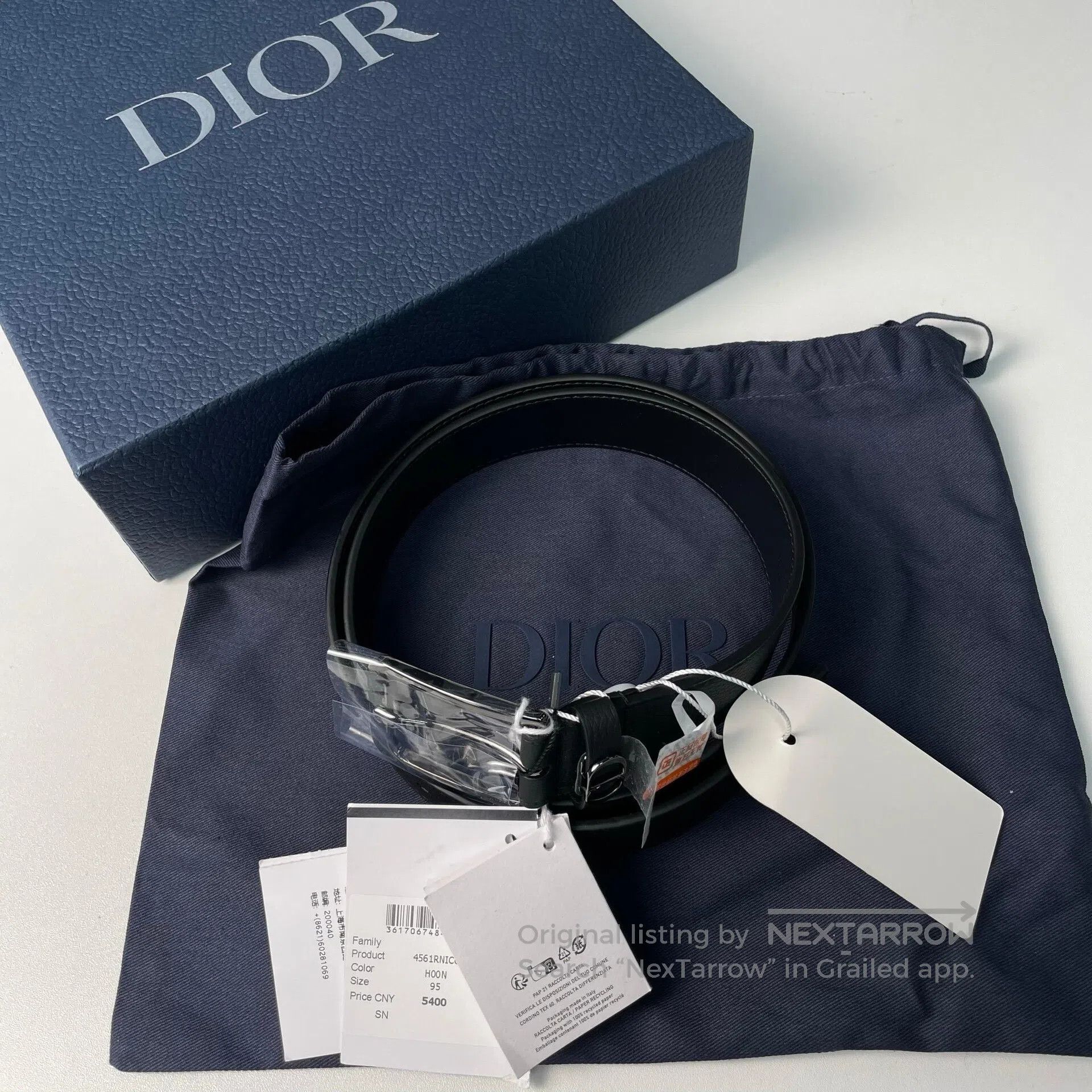 Dior Dior size 95 Black Silver Buckle CD Leather Belt| Size ONE SIZE - 1 Thumbnail