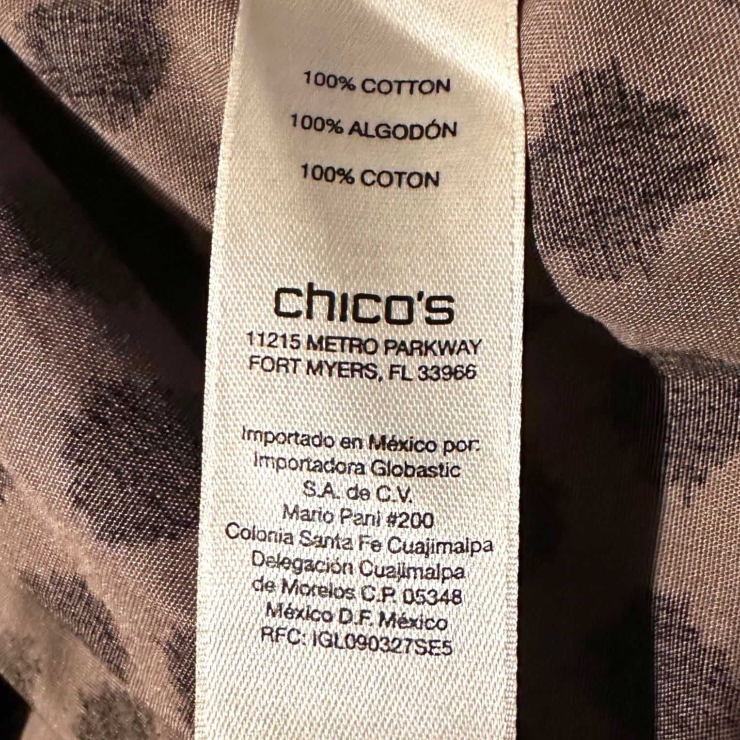Chicos Chico's Ladies Taupe Black Wrinkle Resistant Cotton Fitted B Size XS / US 0-2 / IT 36-38 - 8 Thumbnail
