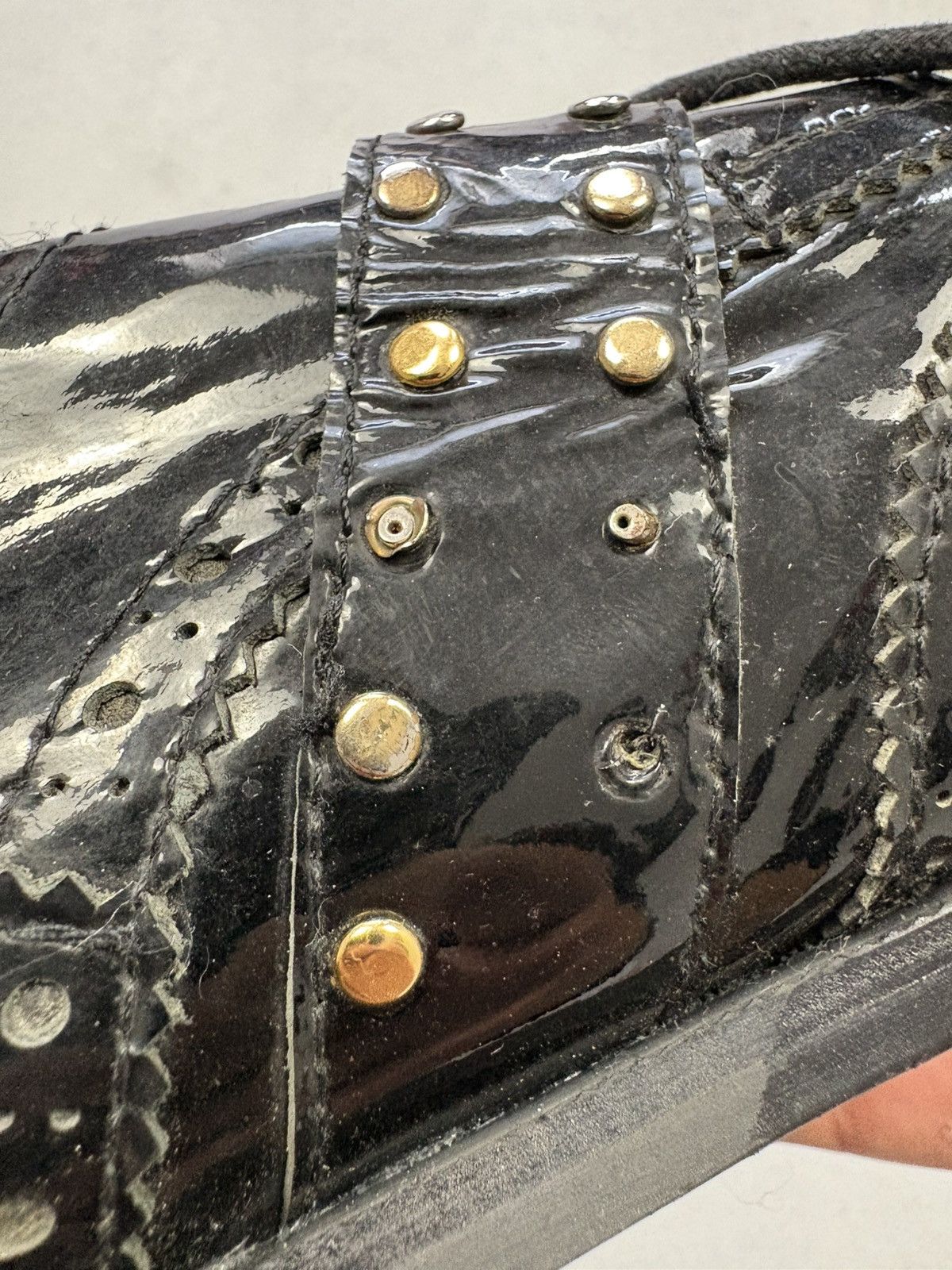 Versace Versace Vintage Black Patent Brogues Medusa Buckle Shoes 90s Size US 11 / EU 44 - 20 Thumbnail
