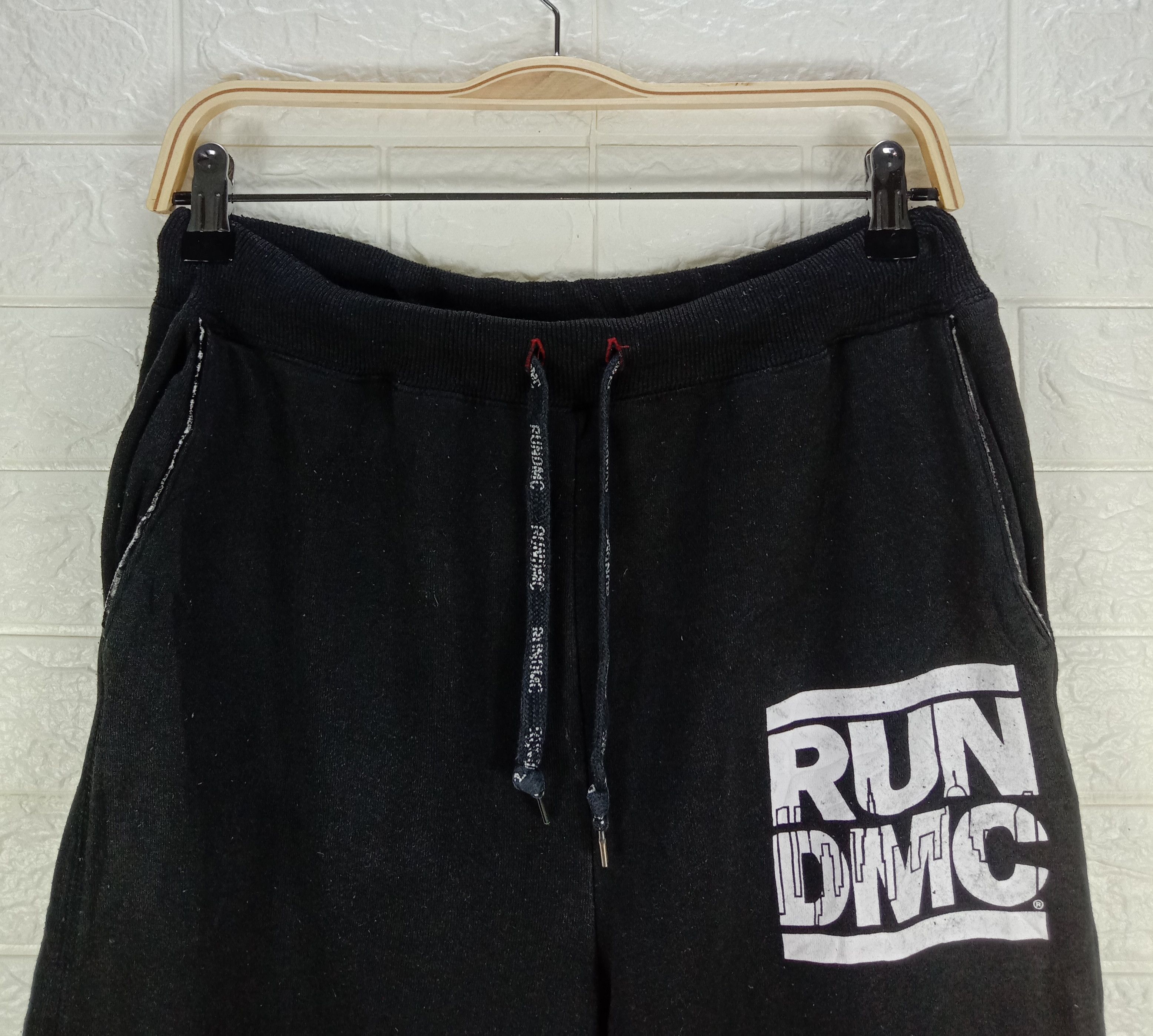 RUN DMC Vintage Run Dmc Black Jogger Pants Size US 33 - 2 Thumbnail