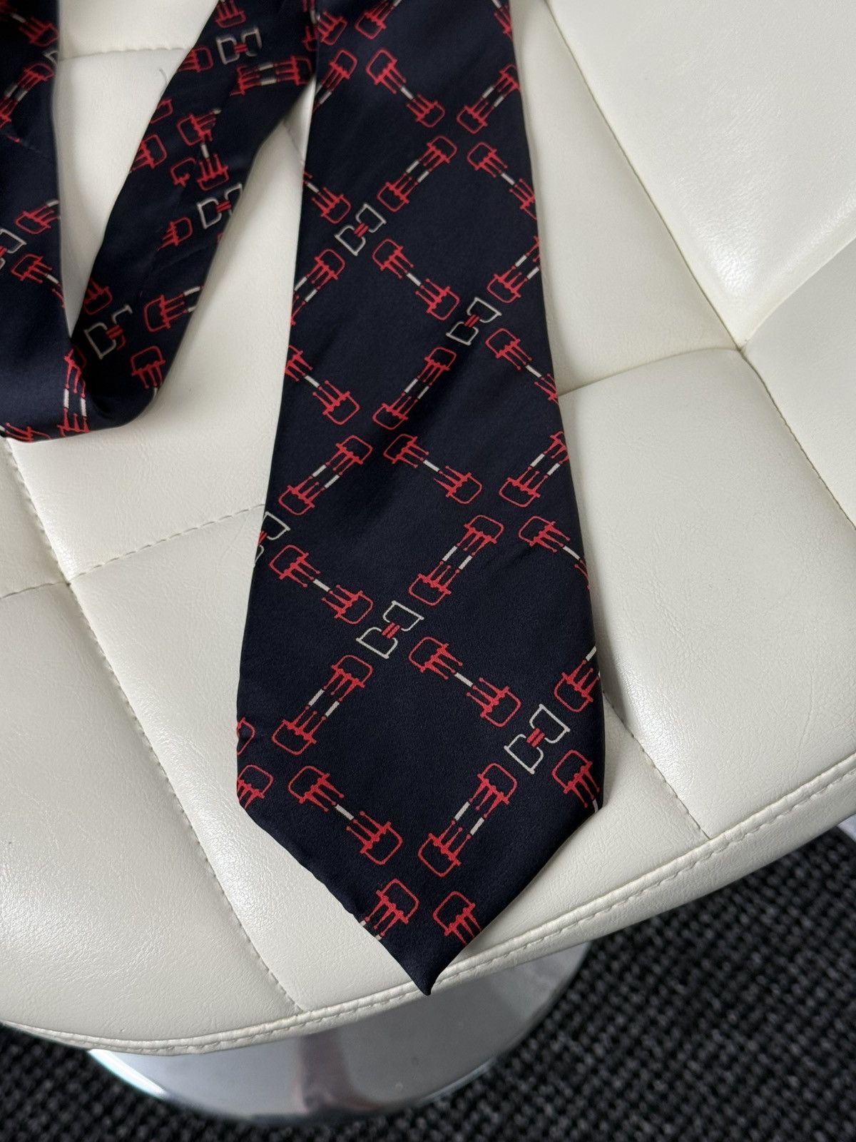 Celine Vintage CELINE Paris Silk Tie Geometric Pattern Necktie Size ONE SIZE - 12 Thumbnail
