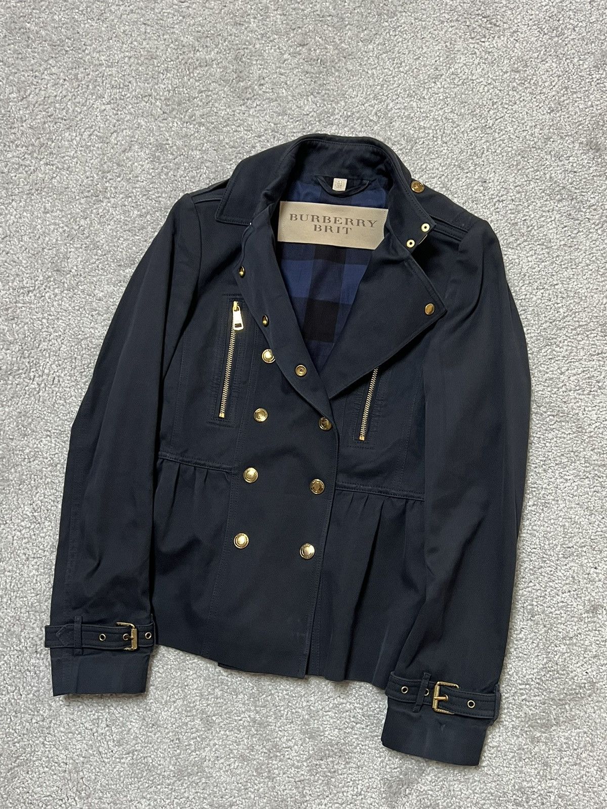 Burberry Burberry Brit Blue Coat Jacket Size XS / US 0-2 / IT 36-38 - 3 Thumbnail