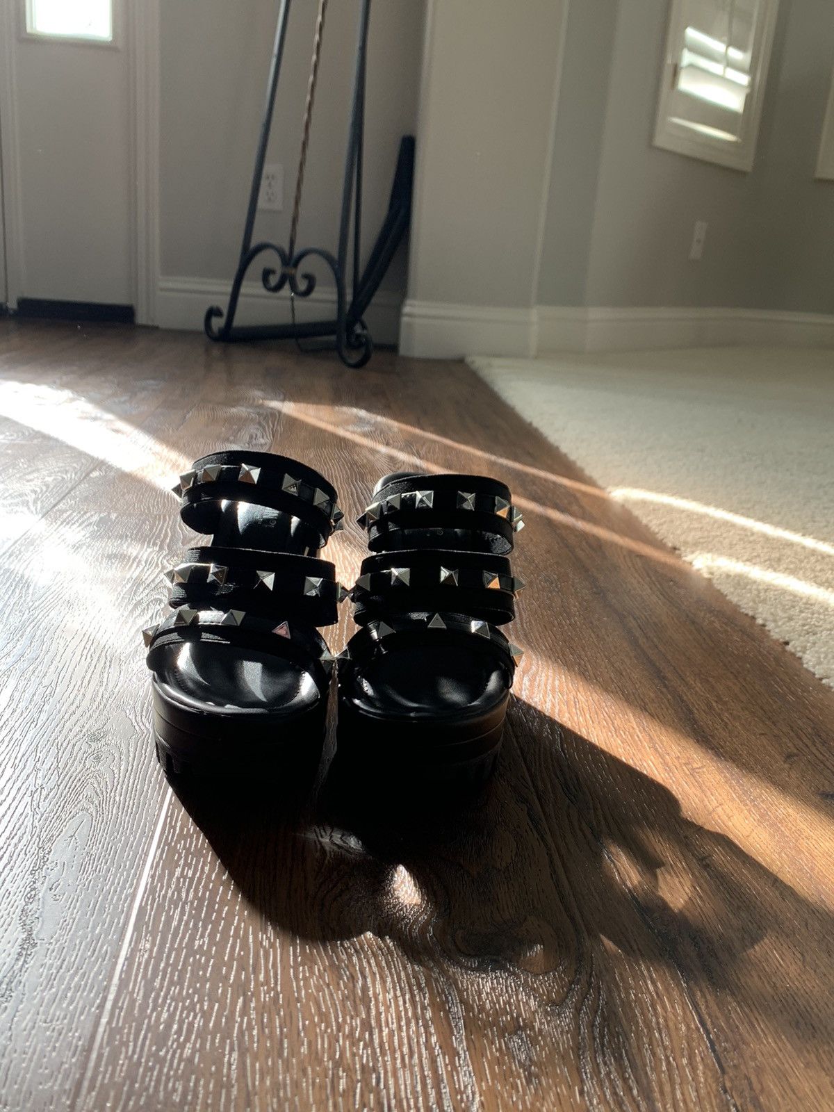 Other Black Studded Platform Heels Size US 8 / IT 38 - 2 Thumbnail