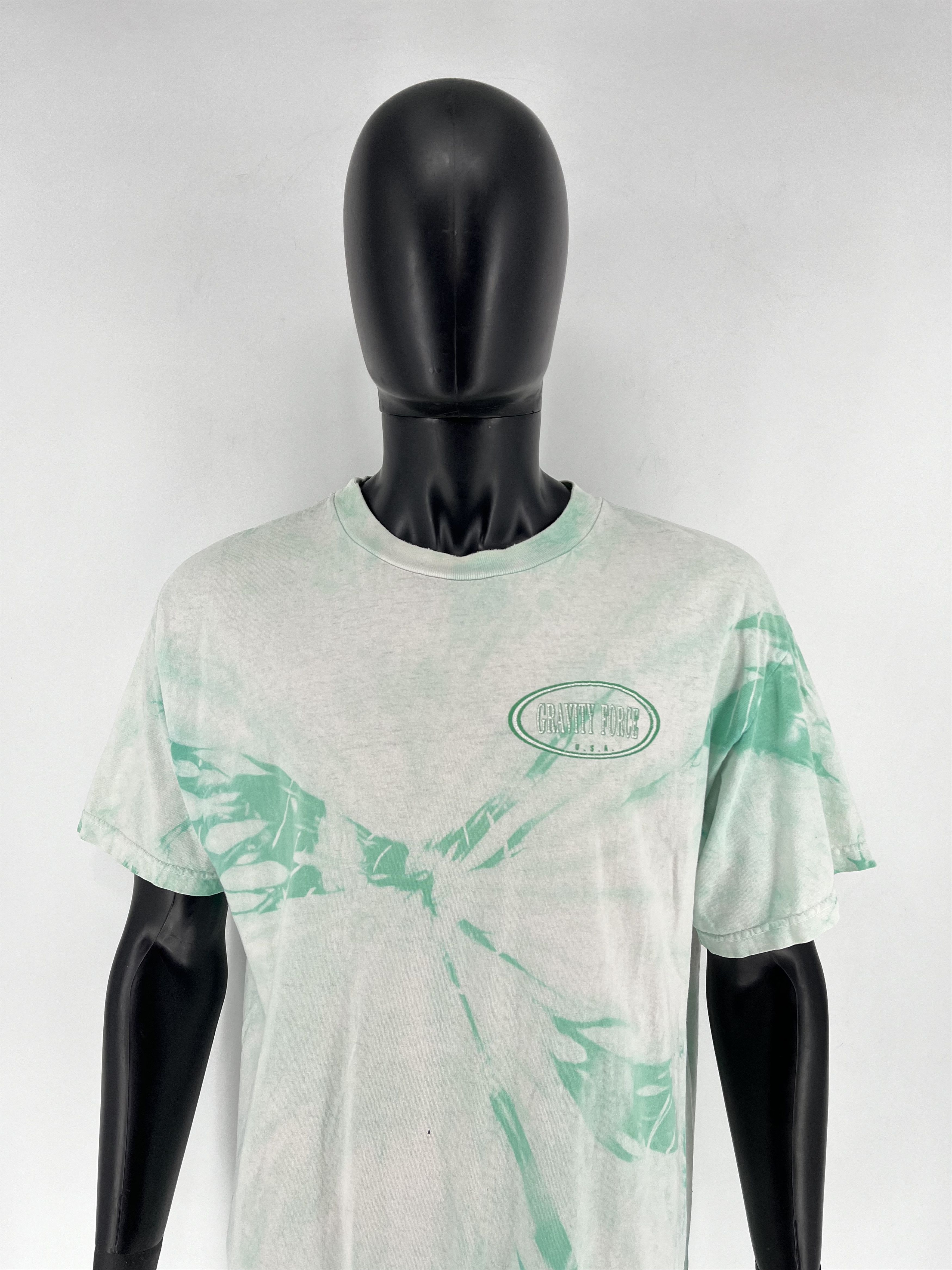Vintage Vintage 90s Gravity Force Big Logo Full Print Tie-Dye Shirt Size US L / EU 52-54 / 3 - 2 Thumbnail