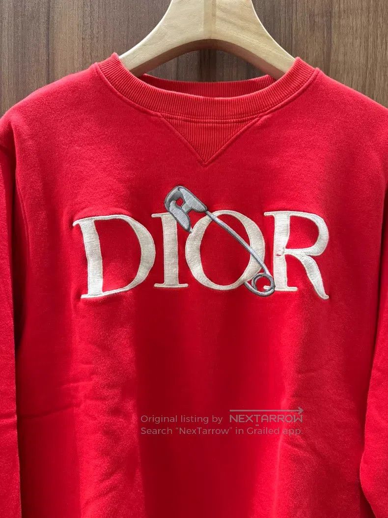 Dior Dior Red pin logo embroidered sweatshirt Size US XS / EU 42 / 0 - 3 Thumbnail