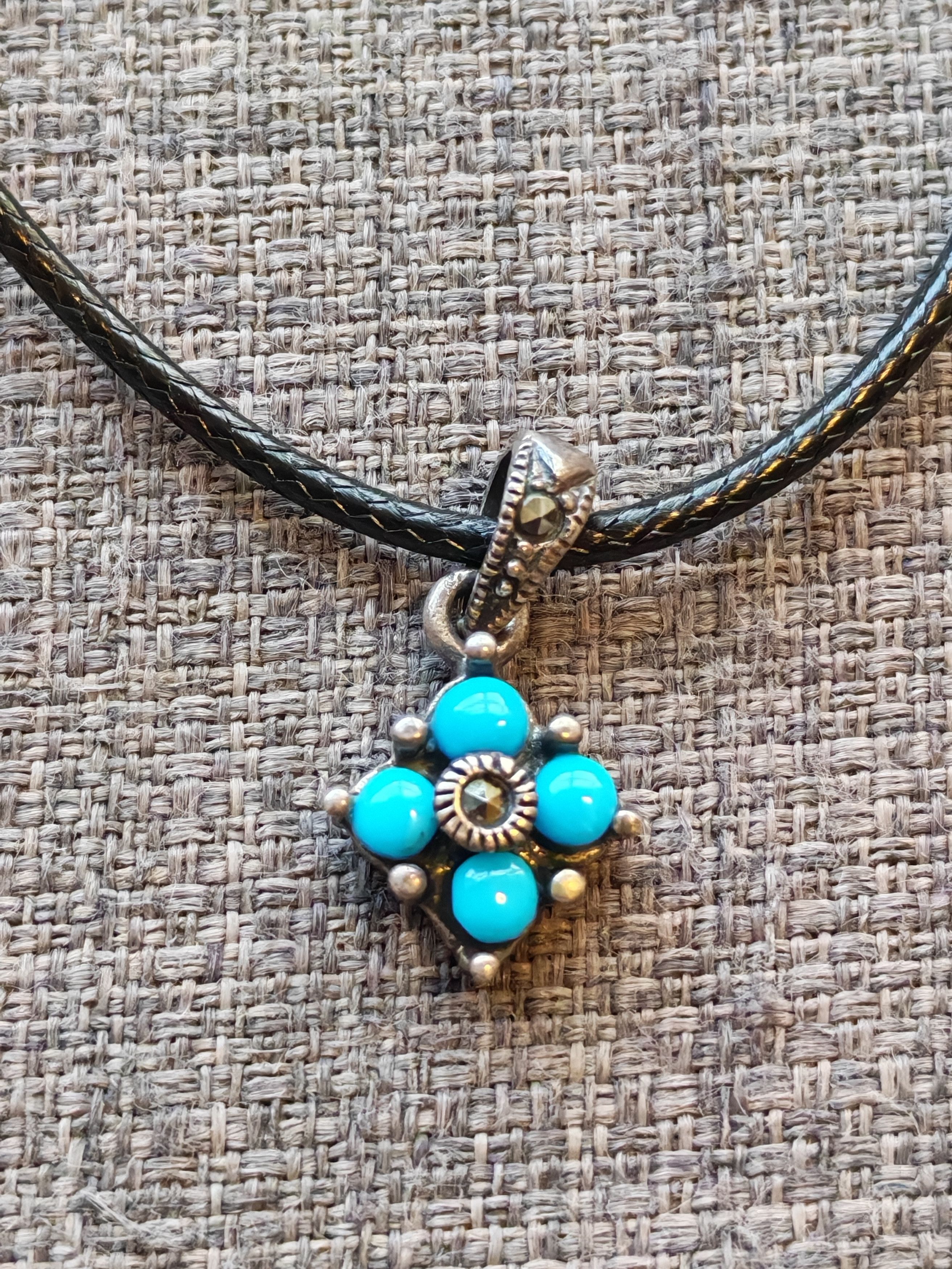 Vintage Vintage Old Native Turquoise Sterling 925 Silver Size ONE SIZE - 1 Thumbnail