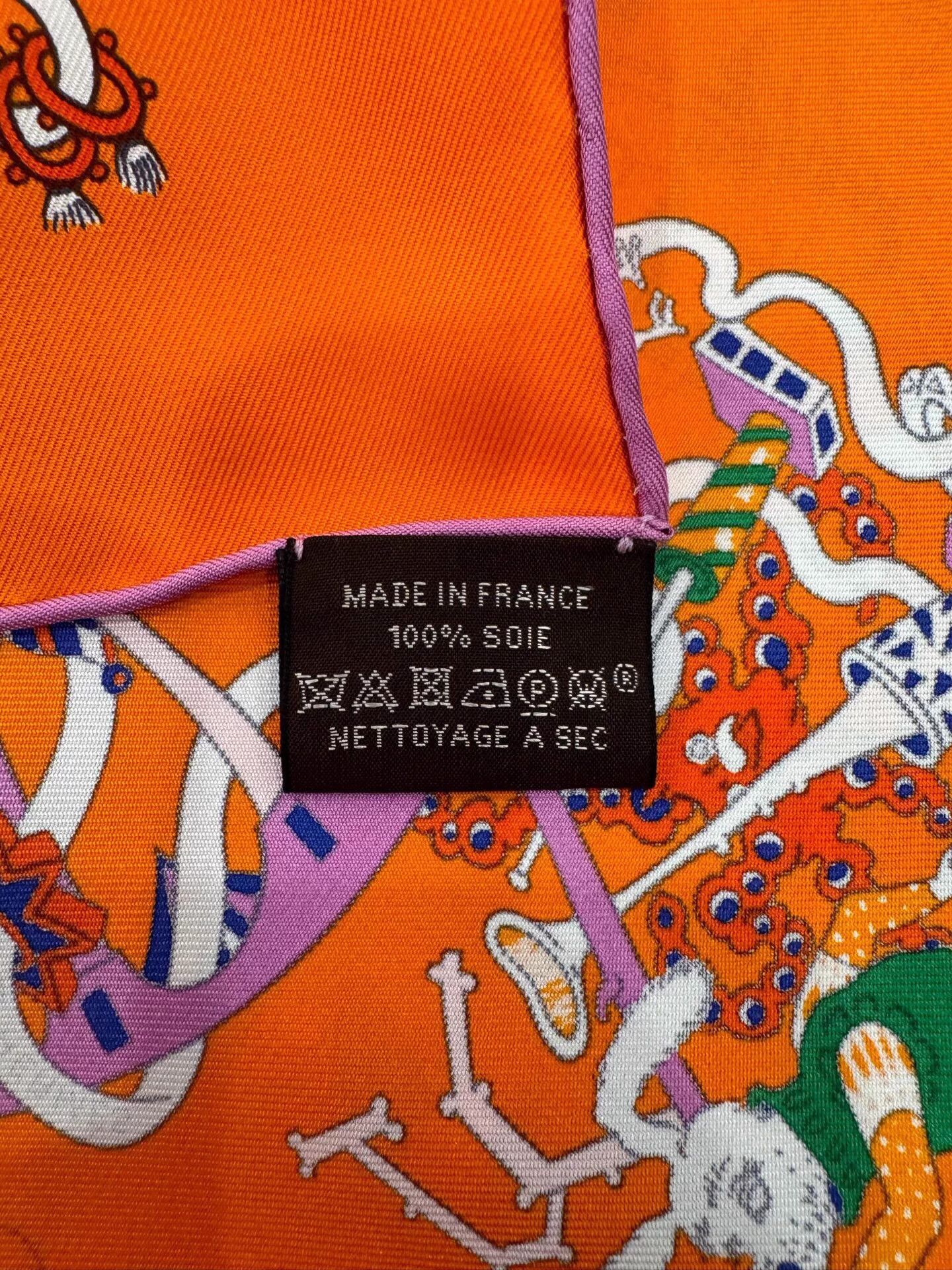 Hermes Hermes Carnaval Orange Cartoon Logo 90x90cm New Size ONE SIZE - 8 Thumbnail