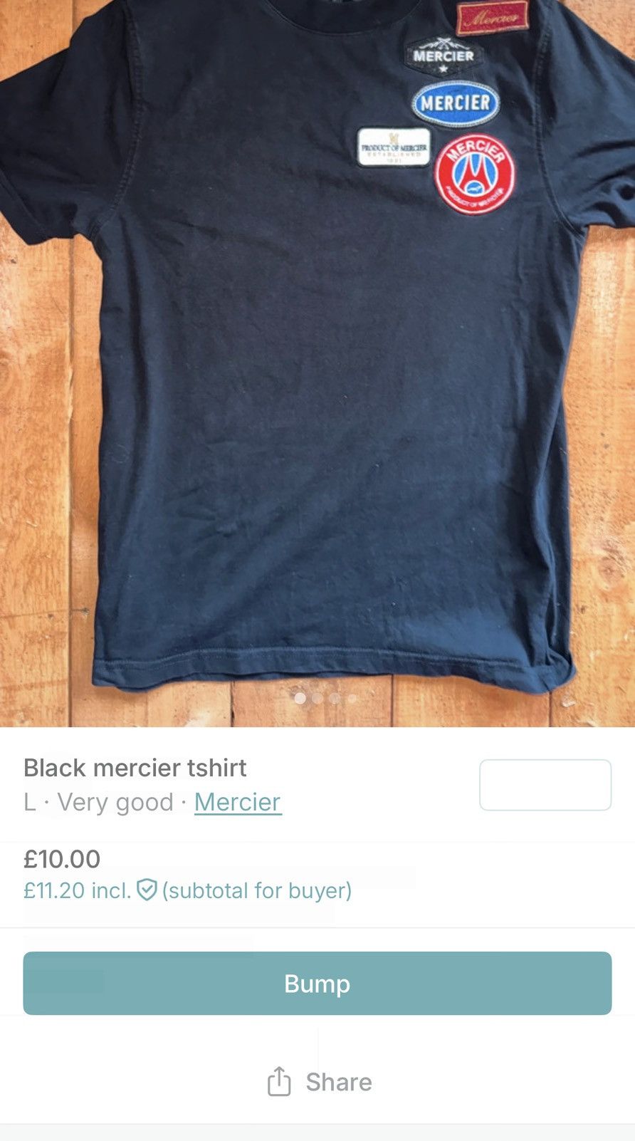 Other Mercier black stylish tshirt Size US L / EU 52-54 / 3 - 6 Thumbnail