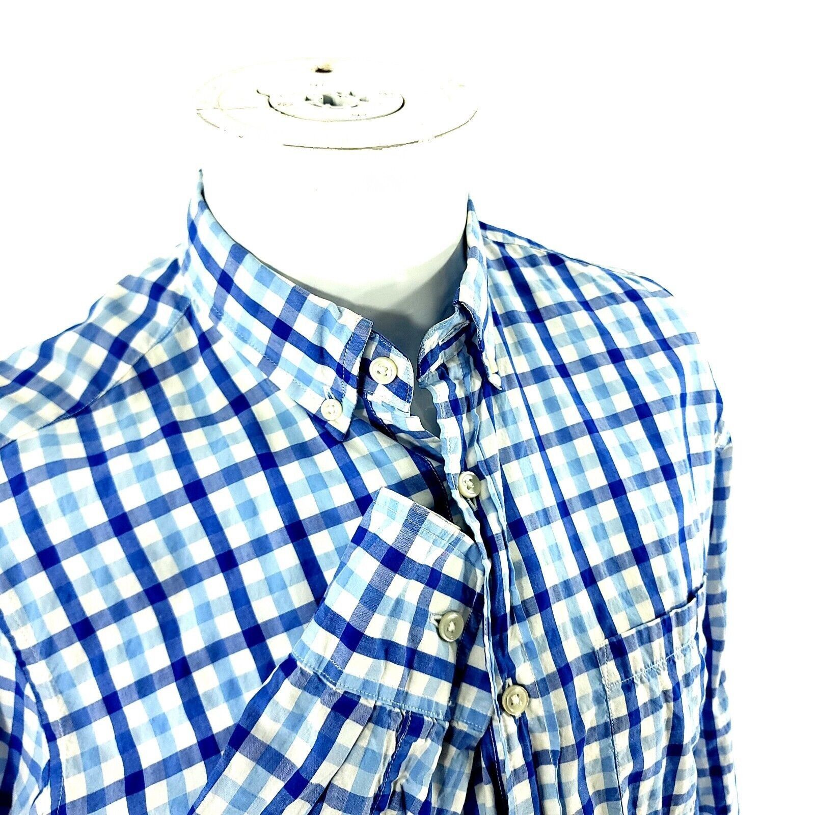 J.Crew J Crew Blue White Plaid Light Weight Cotton Slim Fit Small B Size US S / EU 44-46 / 1 - 2 Thumbnail