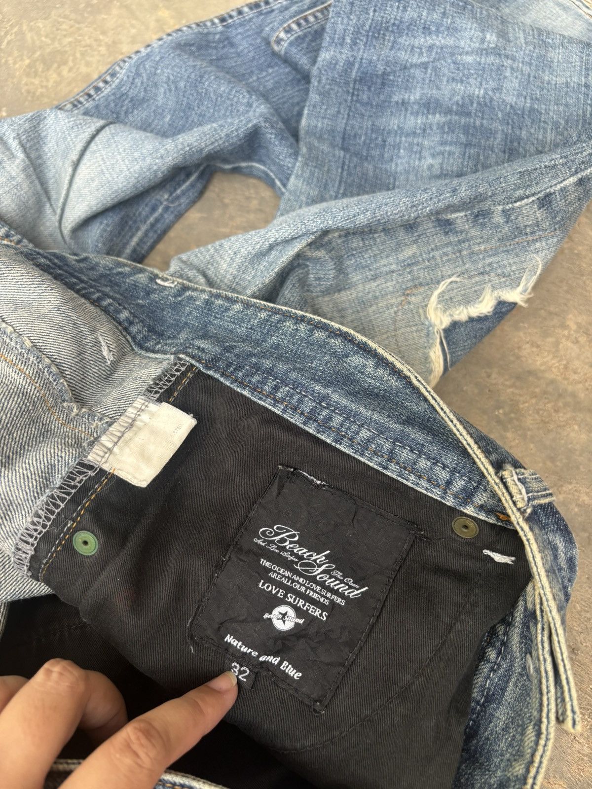 Hysteric Glamour Distressed Denim Nature And Blue Ifsixwasnine Style Jeans Size US 33 - 12 Thumbnail