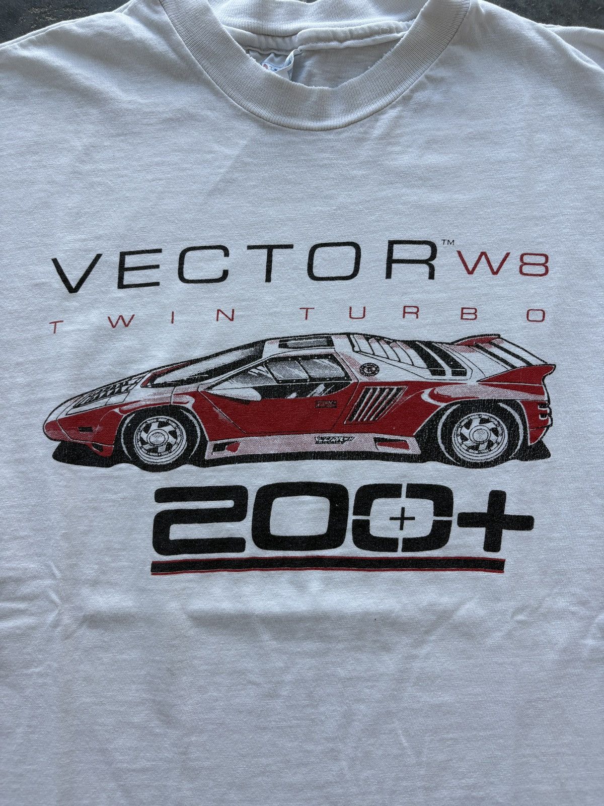 Vintage Vintage 1980s Vector W8 Twin Turbo Graphic Tee Hanes Beefy Size US L / EU 52-54 / 3 - 2 Thumbnail