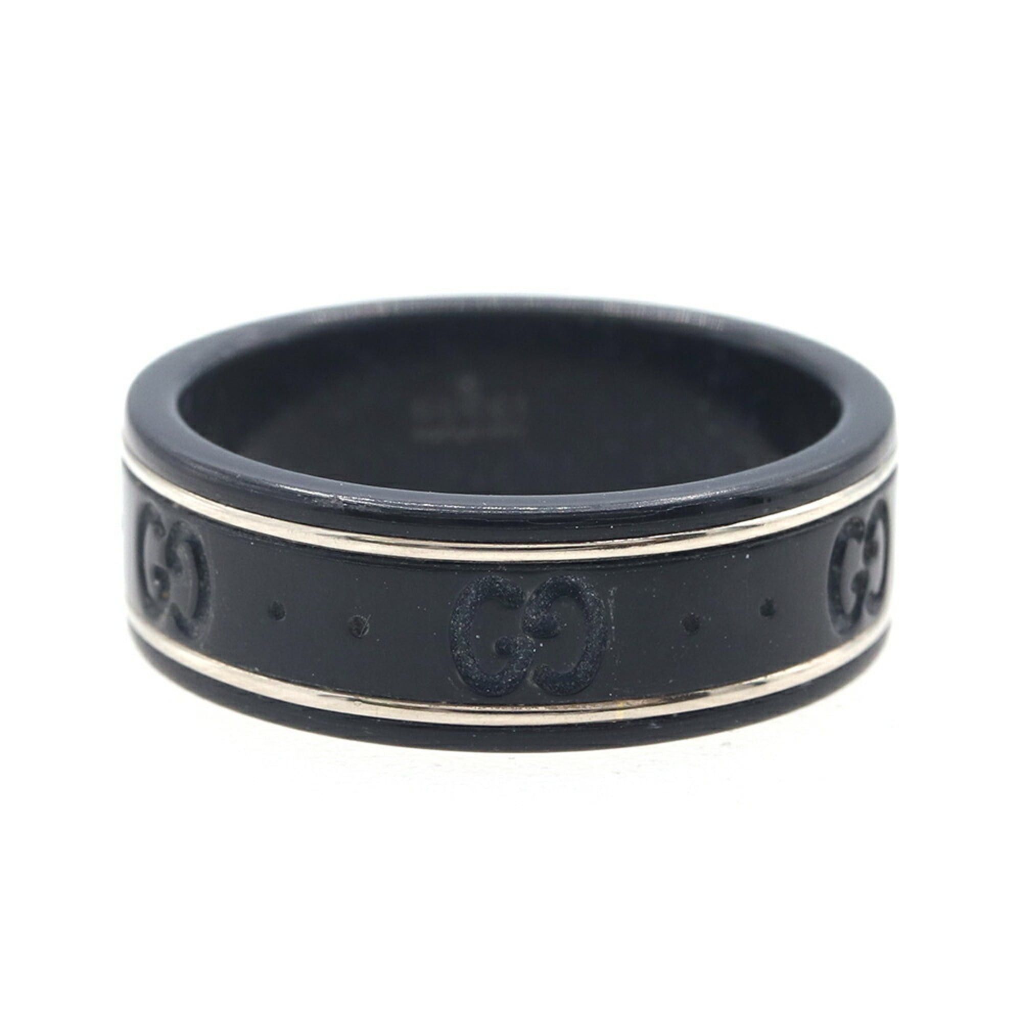 Gucci Icon Ring 225985 Synthetic Corundum Wg Size 19 Us9 GG Women's Men's Gucci in Silver