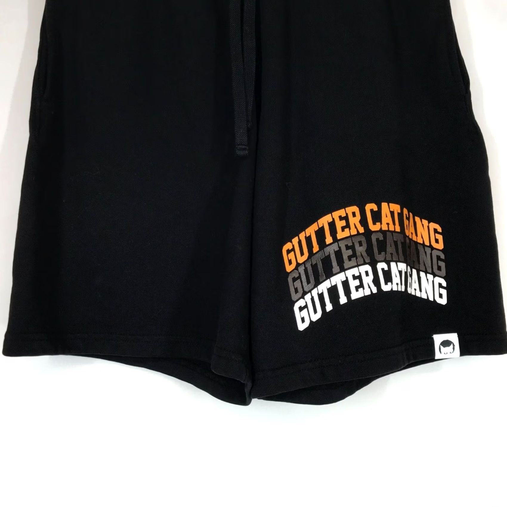 Vintage GUTTER CAT GANG Sweat Shorts Black Mens S 100% COTTON Size US 29 - 3 Thumbnail