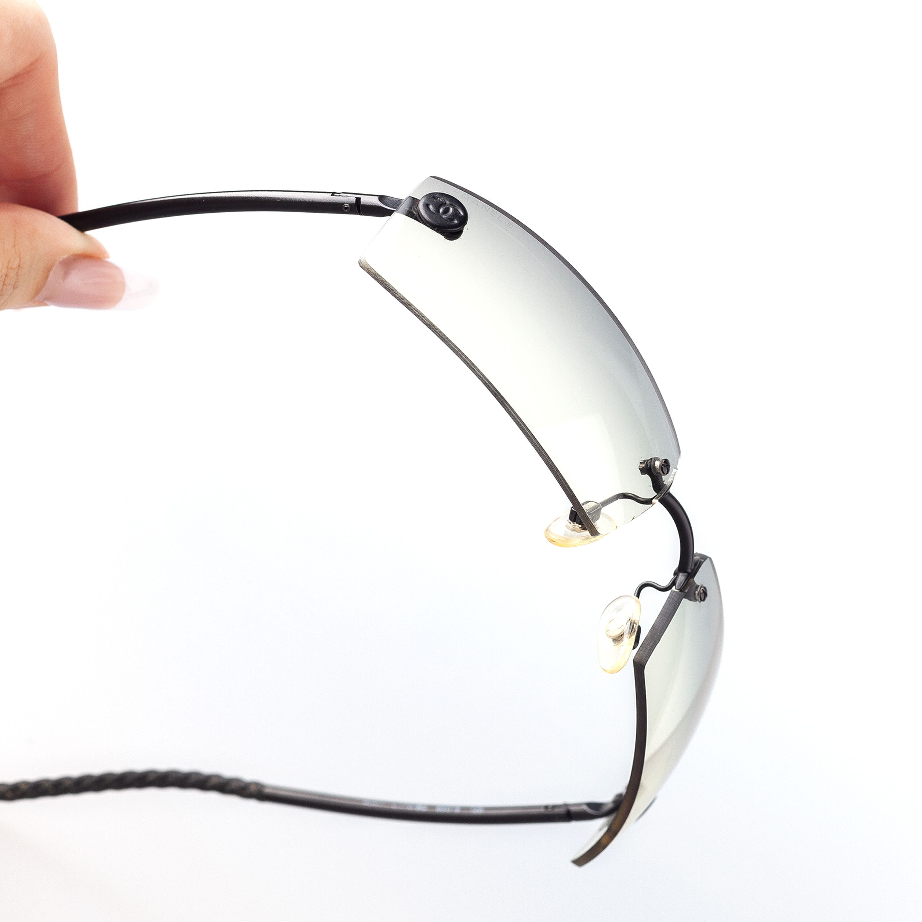 Chanel Chanel 4047 C 170/8G Vintage Rectangle Rimless Sunglasses Size ONE SIZE - 4 Thumbnail