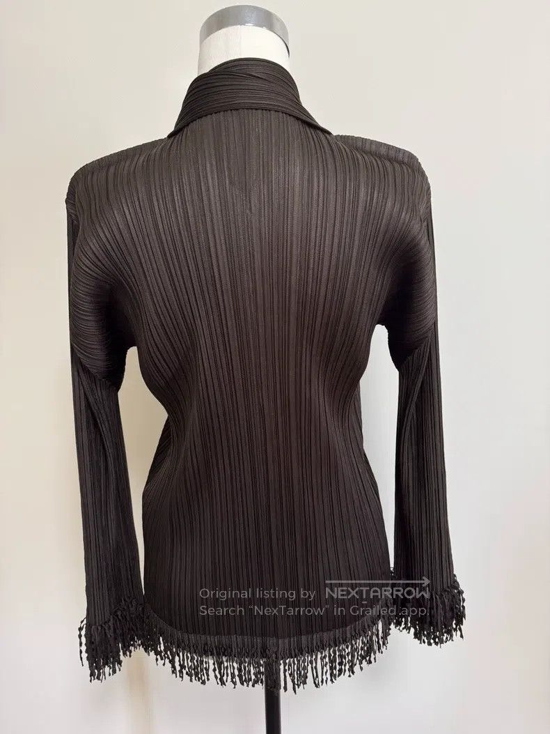 Issey Miyake Issey Miyake Fringed Scarf Pleated Top Size M / US 6-8 / IT 42-44 - 4 Thumbnail