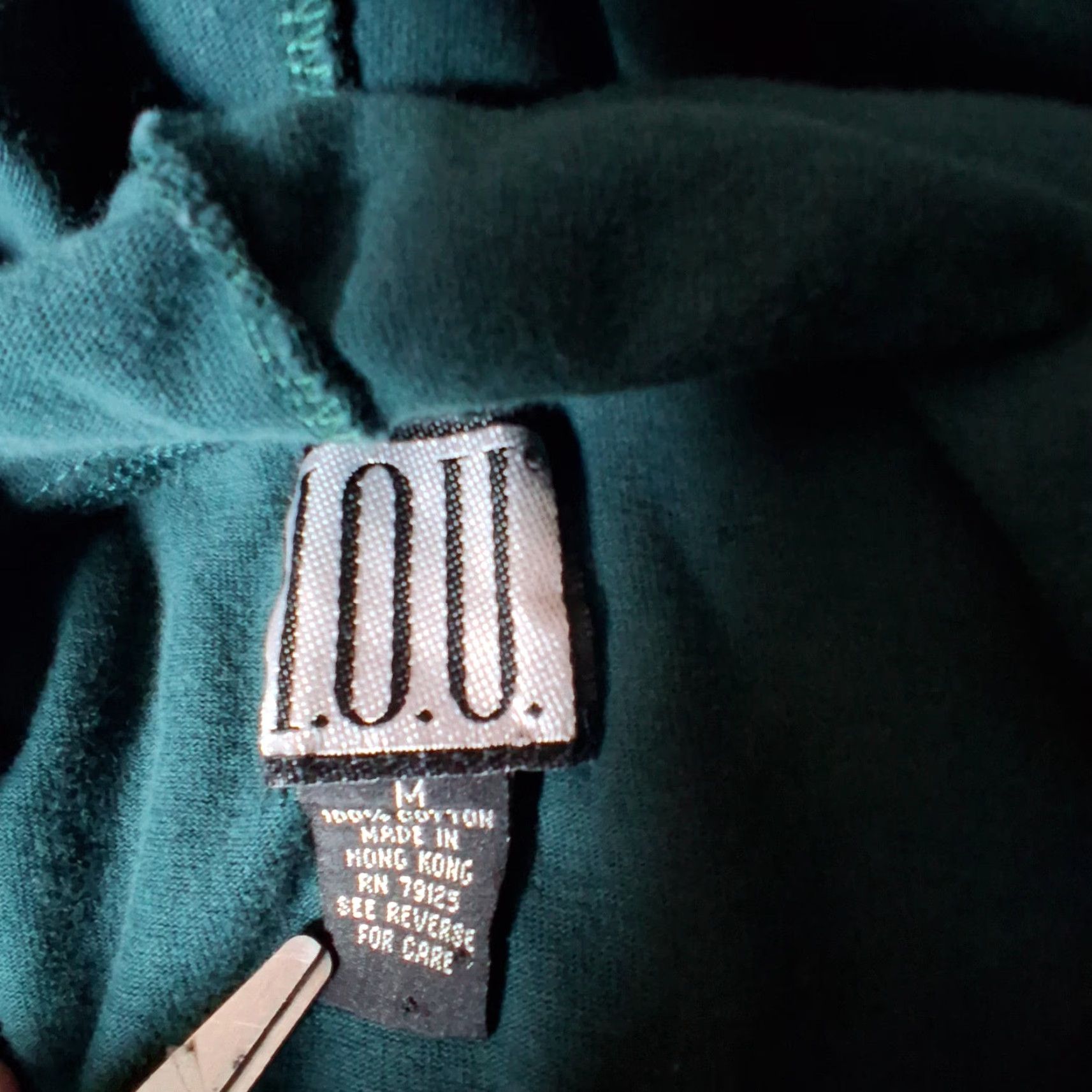 Altea VINTAGE IOU Shirt T-Shirt Men M Teal Purple Embroidered Hooded 1990s Retro Streetwear Size US M / EU 48-50 / 2 - 4 Thumbnail