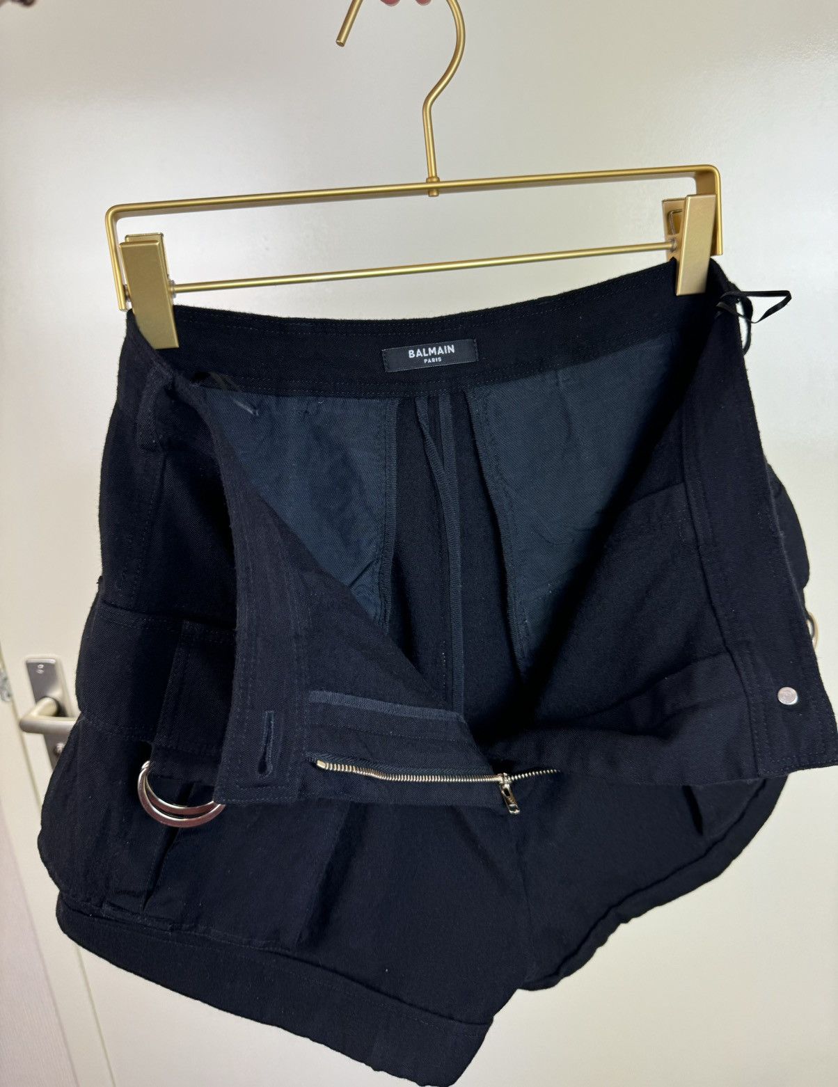 Balmain Balmain boiled wool cargo Bermuda shorts black high rise Size 28" / US 6 / IT 42 - 10 Thumbnail