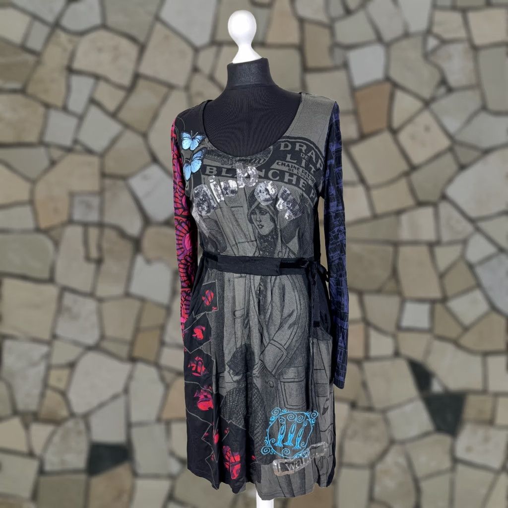 Desigual Desigual Dress Women XL A-Line Knee Length Multicoloured Desigual XL Womens Dress Size XL / US 12-14 / IT 48-50 - 1 Thumbnail