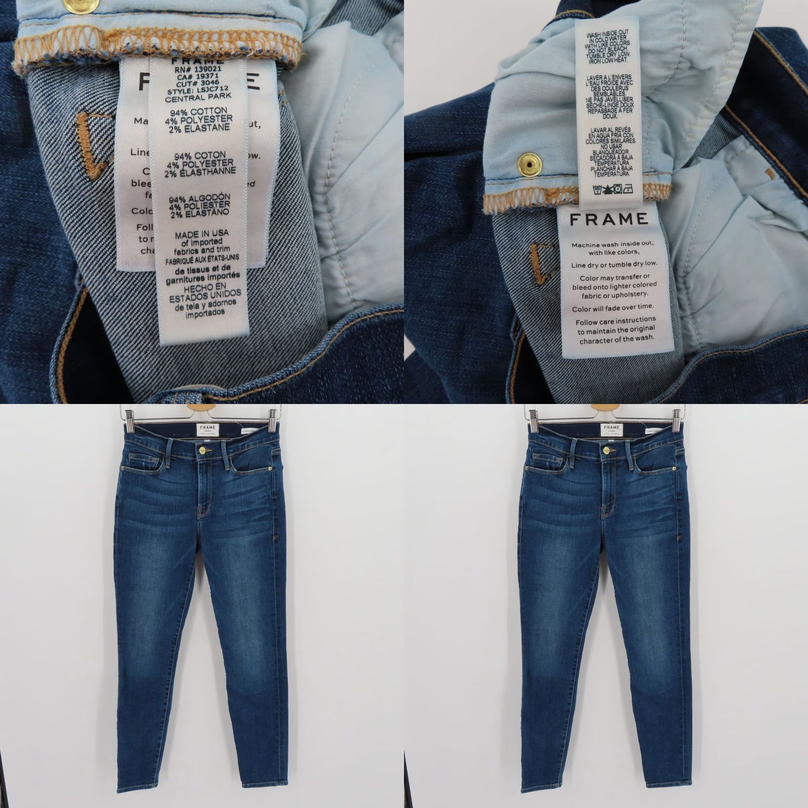 Frame FRAME Le Skinny De Jeanne Crop Jeans - 27 Blue Denim 5-Pocket Cotton Blend Slim Crop Womens Size 27" / US 4 / IT 40 - 8 Thumbnail