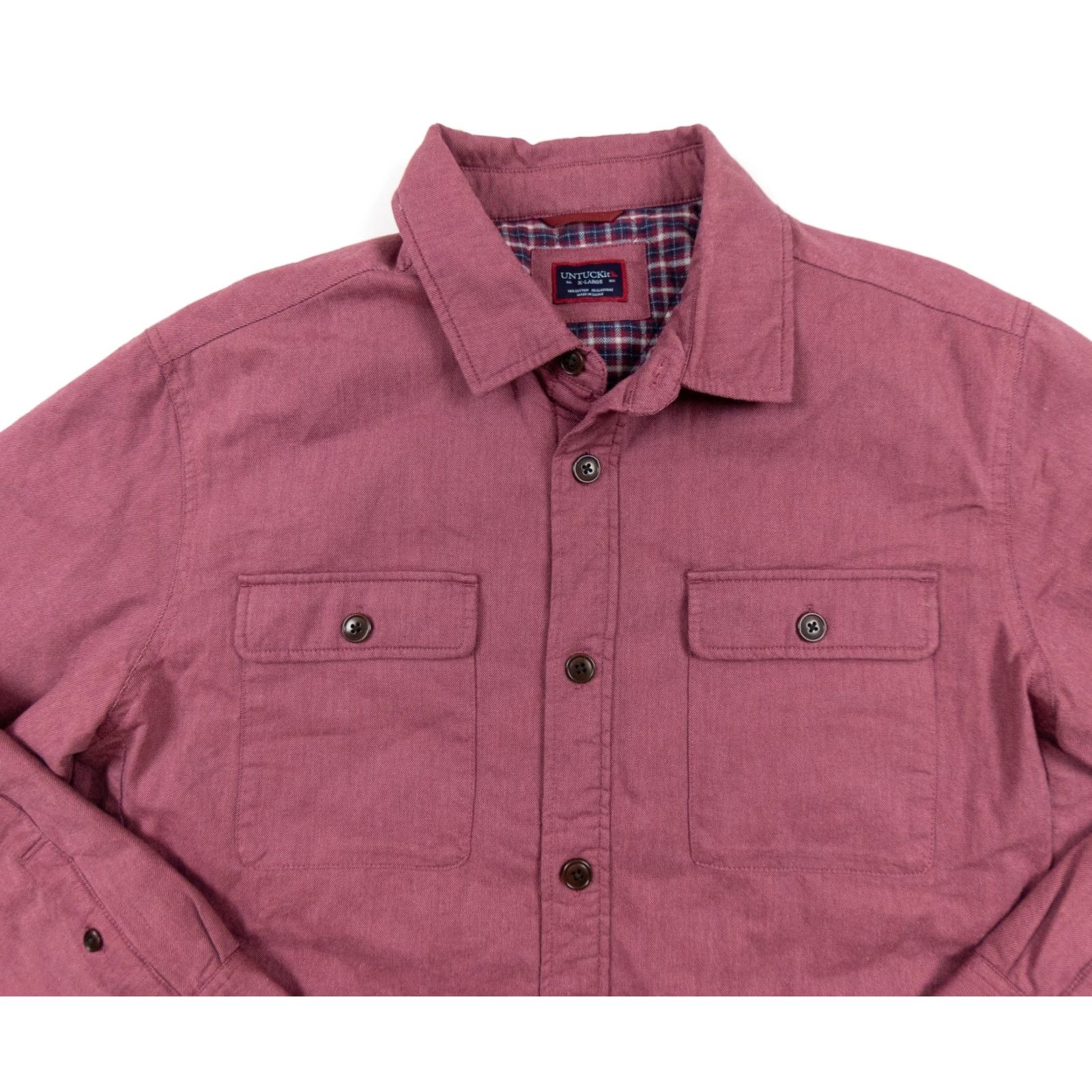 UNTUCKit UNTUCKit Mens Jacket XL XLarge Red Button-Down Shacket Flannel Lined Ziraldo Adult Size US XL / EU 56 / 4 - 2 Thumbnail