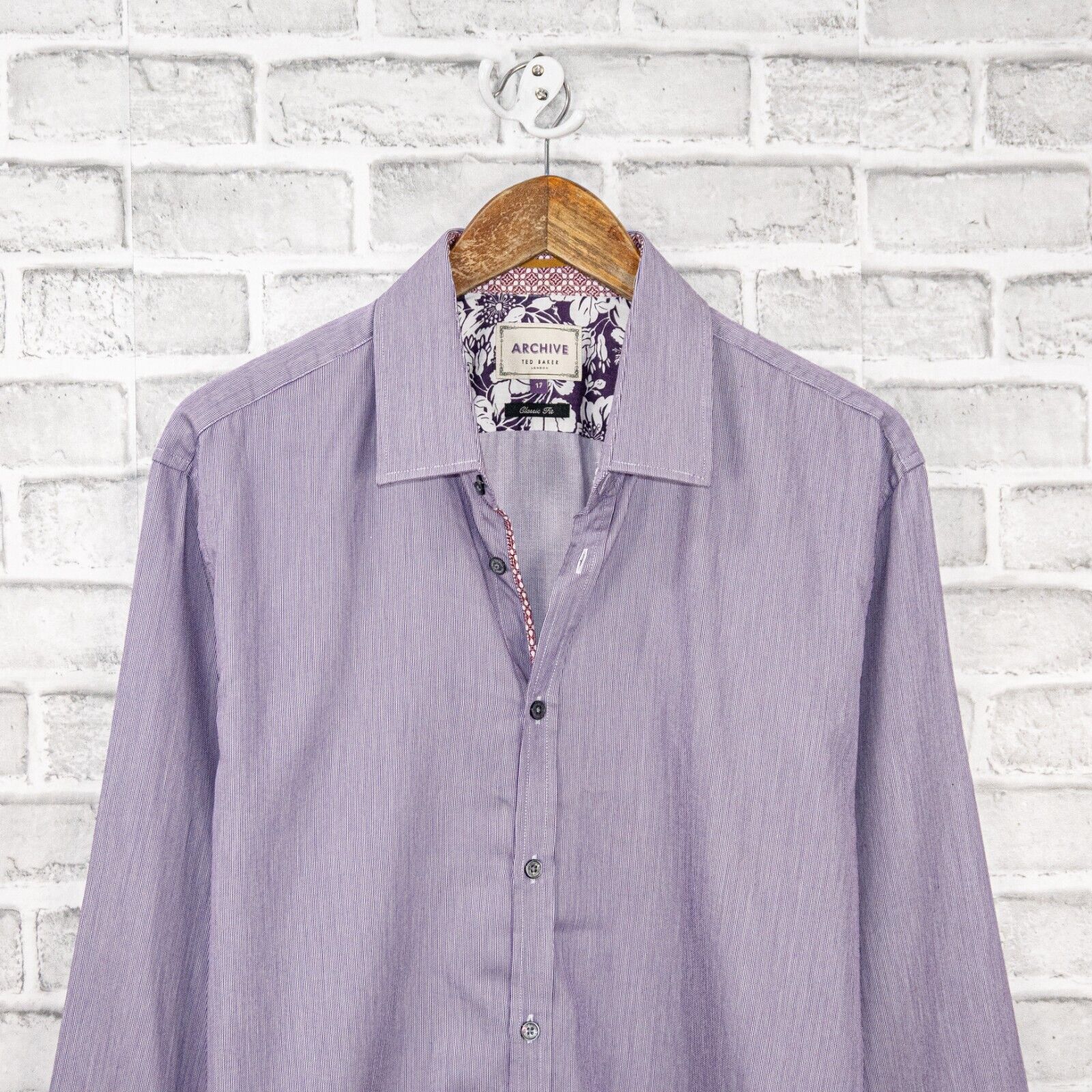 Ted Baker TED BAKER ARCHIVE Flip Cuffs Button up Shirt stripe floral Size US XL / EU 56 / 4 - 5 Thumbnail