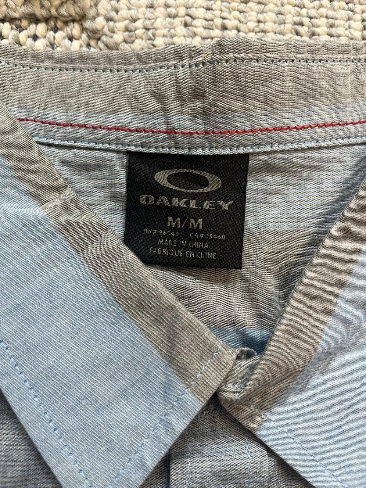 Oakley Vintage Oakley Stripped Blue Gray Medium Shirt Size US M / EU 48-50 / 2 - 2 Thumbnail