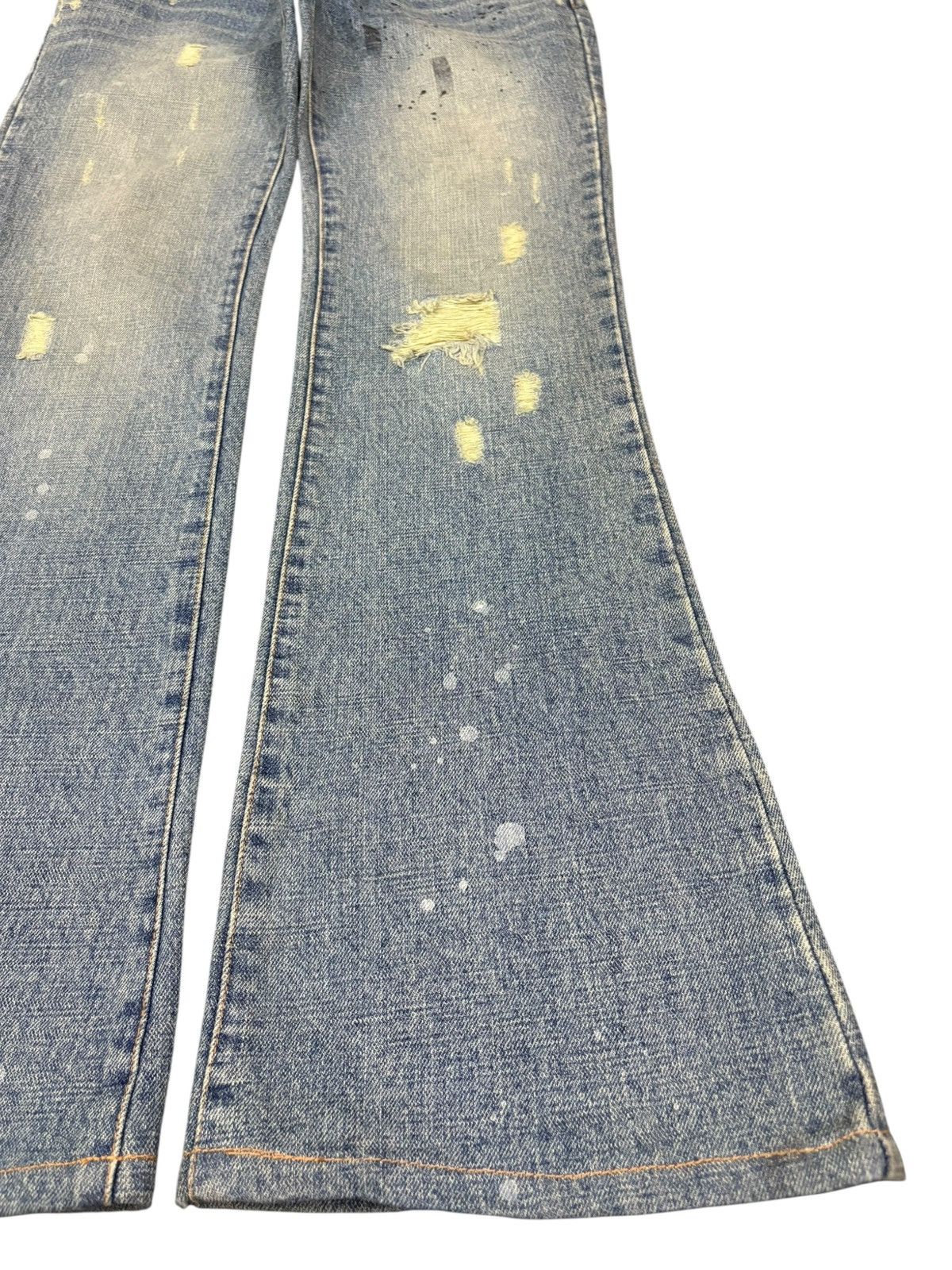 Hysteric Glamour Vintage Japanese Brand Mud Wash Distress Flare Jeans Size 30" / US 8 / IT 44 - 7 Thumbnail