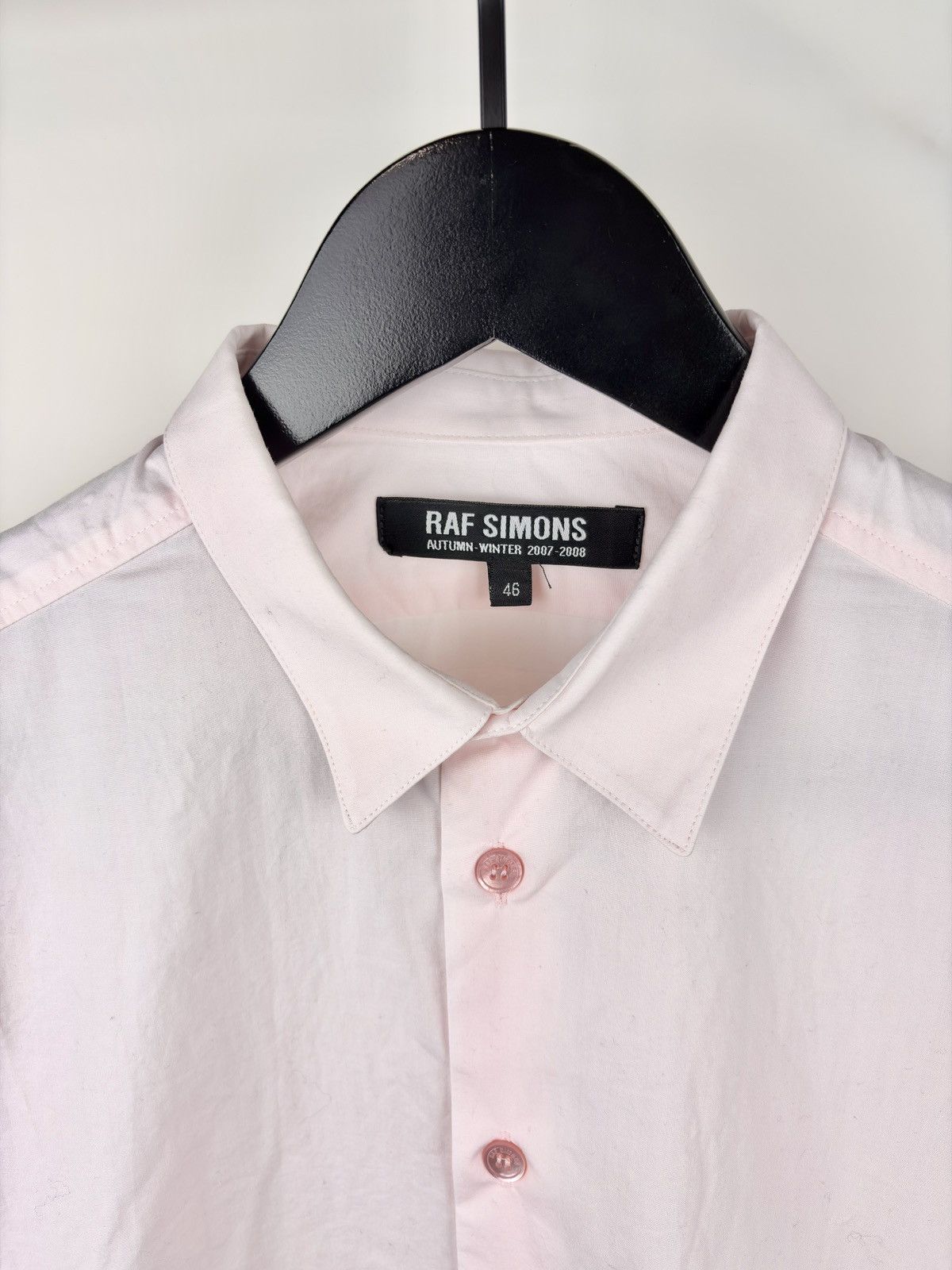 Raf Simons AW07 Raf Simons Double Collar Button Up Shirt Pink Size US S / EU 44-46 / 1 - 2 Thumbnail