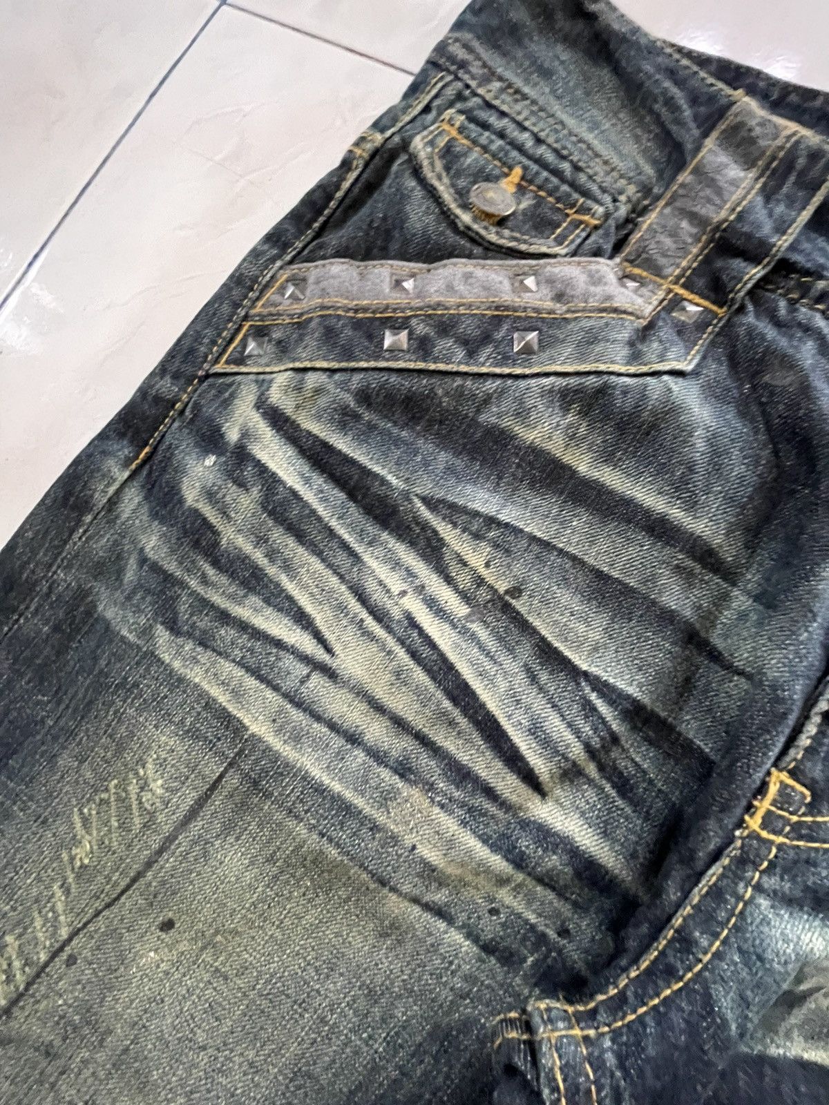 If Six Was Nine Shredded Studded Distressed Painter Japanese Brand Jeans Size US 32 / EU 48 - 16 Thumbnail
