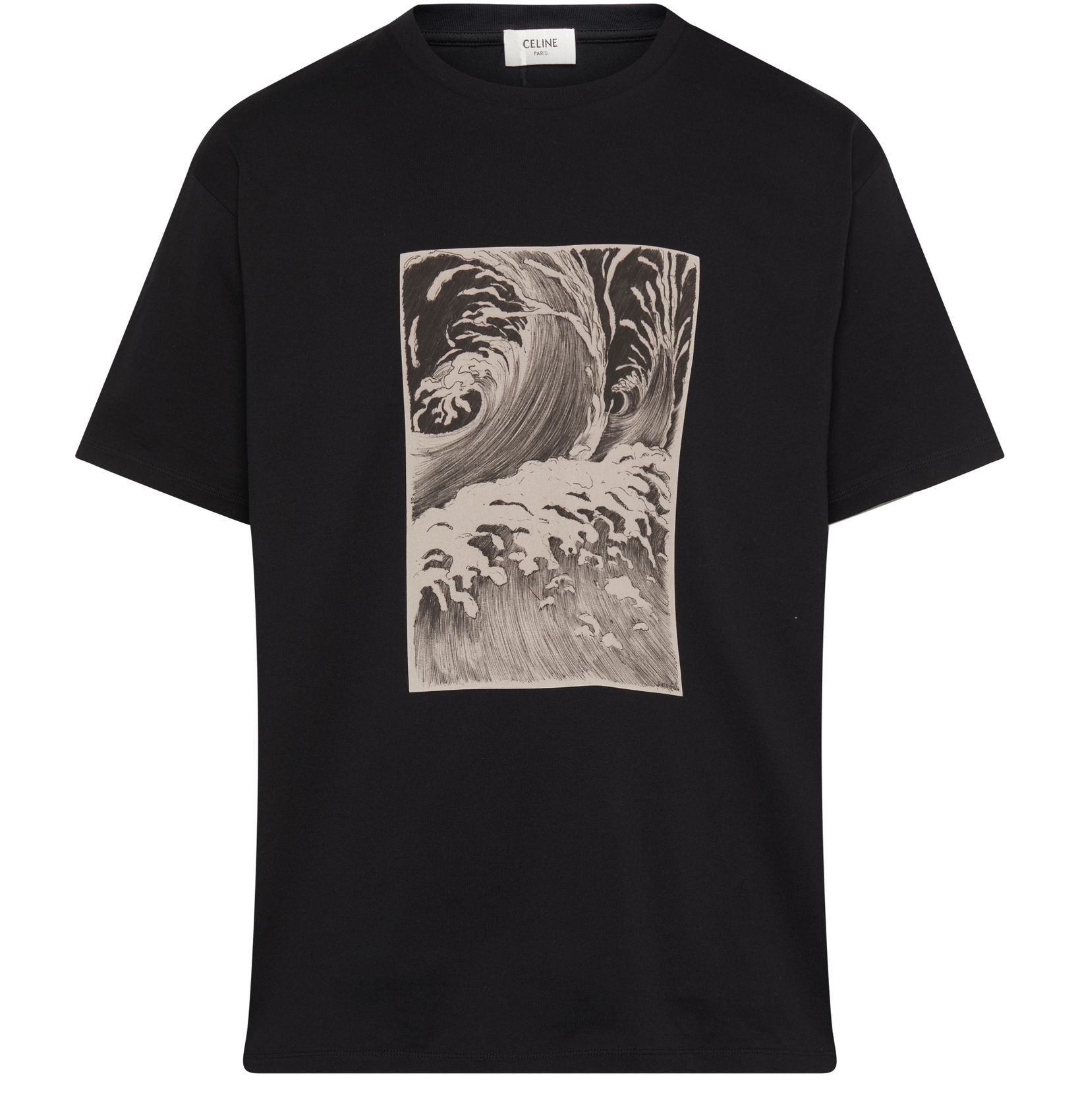 Celine o1bcso1str0125 Cotton Jersey Loose T-Shirt in Black Size US S / EU 44-46 / 1 - 1 Thumbnail