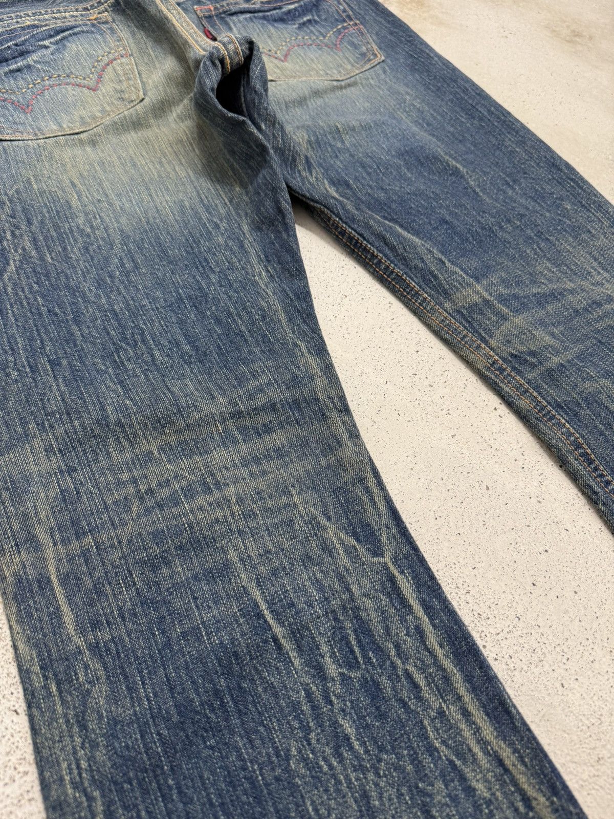 Edwin Vintage Miss 503 Rude Flare Mudwash Unisex Denim Japan Size 29" - 15 Thumbnail