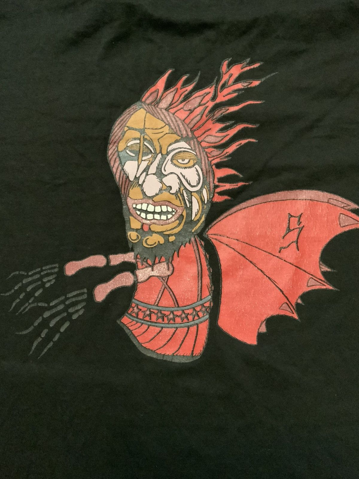 Other Sake World D Savage Winged Monster Flames Graphic T-Shirt Size US XL / EU 56 / 4 - 8 Thumbnail
