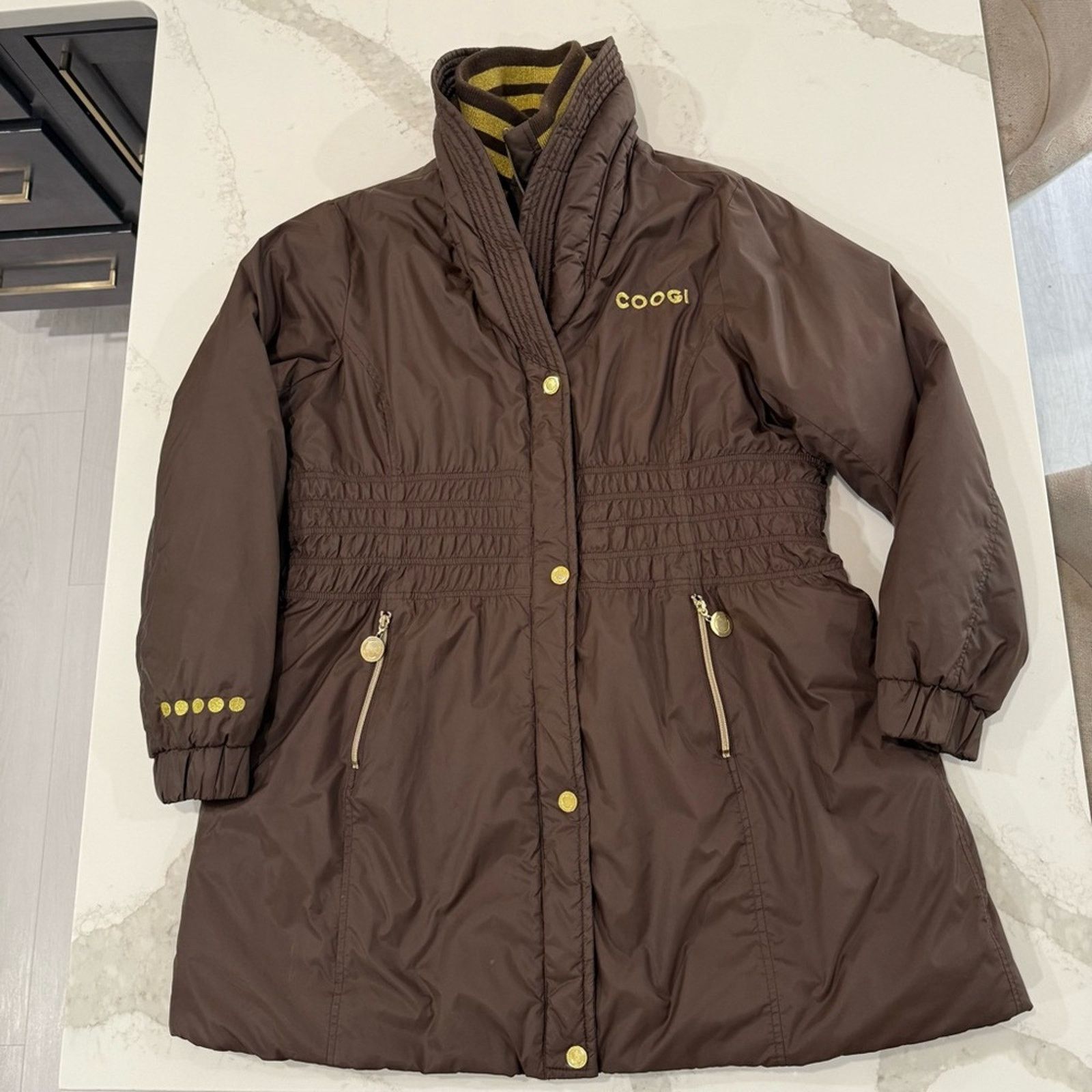 Coogi Vintage COOGI Long Puffer Coat Cinch Waist Women’s 2X Brown Size XXL / US 16-18 / IT 52-54 - 1 Thumbnail