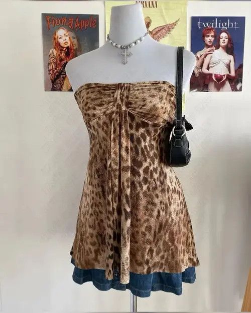 Other Retro Vintage 90’s Leopard Sexy Women Tube Top Size S / US 4 / IT 40 - 3 Thumbnail