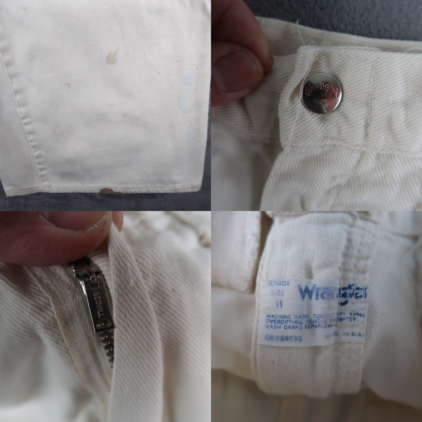 Wrangler VINTAGE Wrangler Pants Wide-Leg Denim Junior 11 White Embroidery 80s Hippie Boho Grunge Womens Size 32" / US 10 / IT 46 - 8 Thumbnail