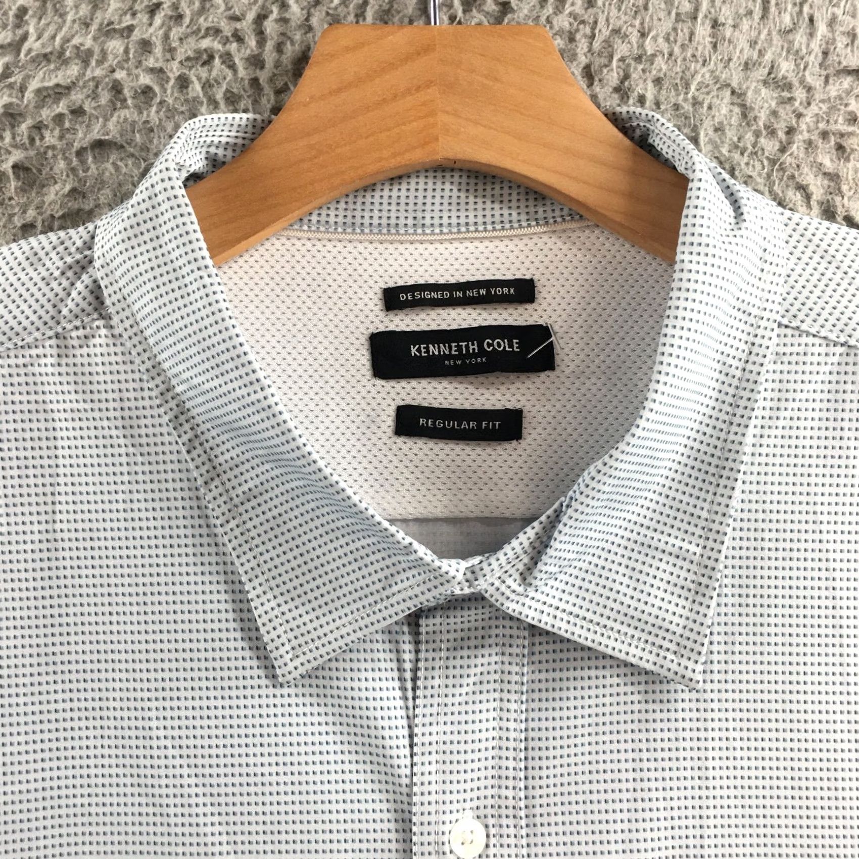 Kenneth Cole Kenneth Cole Regular Fit Button Up Shirt Mens 4X Blue Short Sleeve Collared Shirt Size US XXL / EU 58 / 5 - 3 Thumbnail